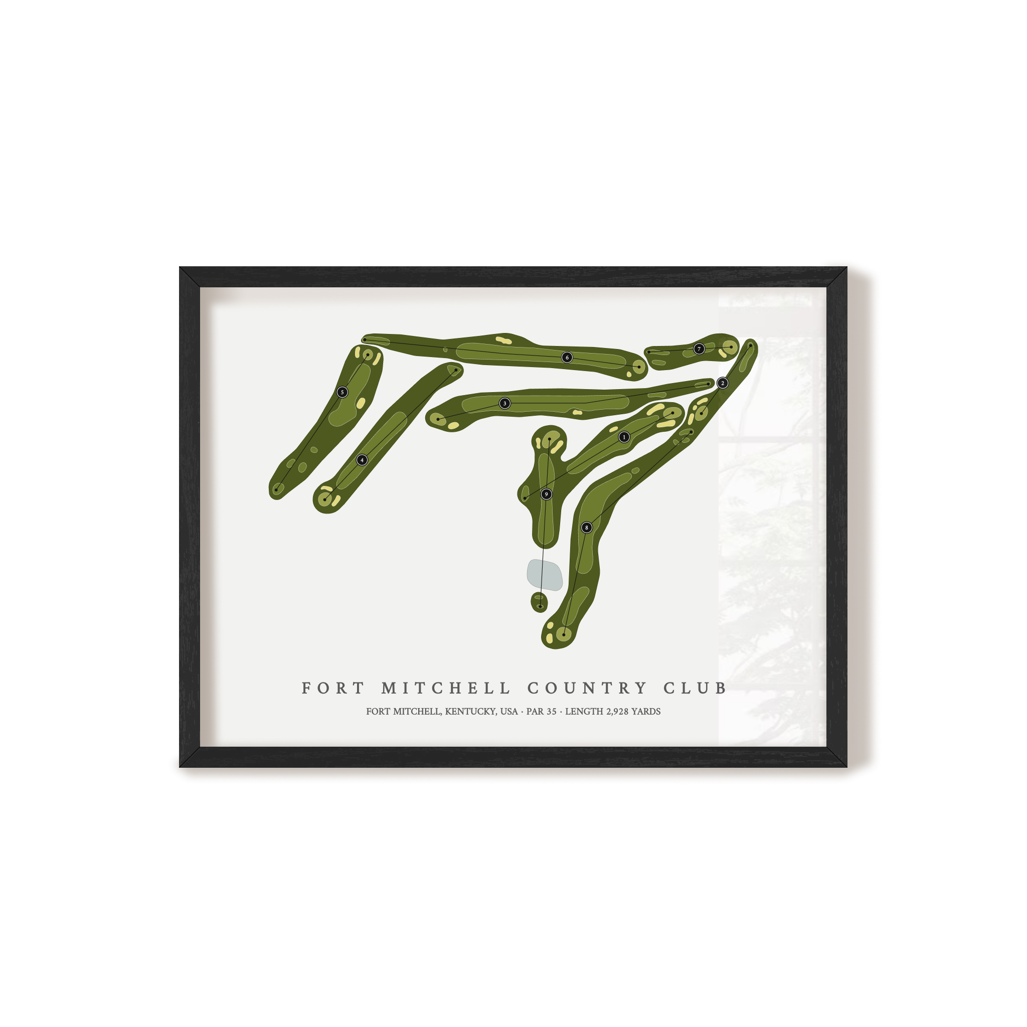 Fort Mitchell Country Club | Golf Course Map | Black Frame 
