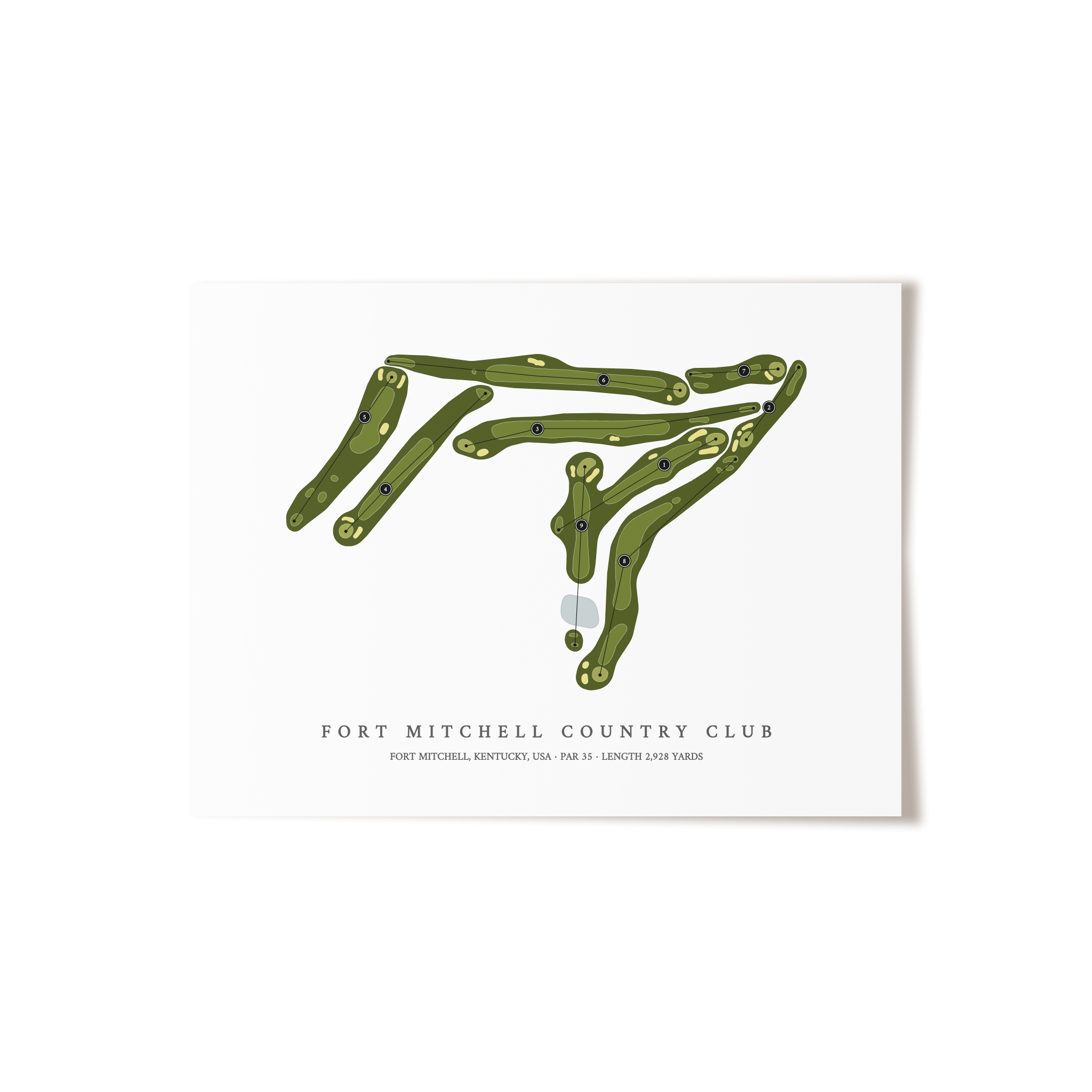 Fort Mitchell Country Club | Golf Course Map | Unframed 