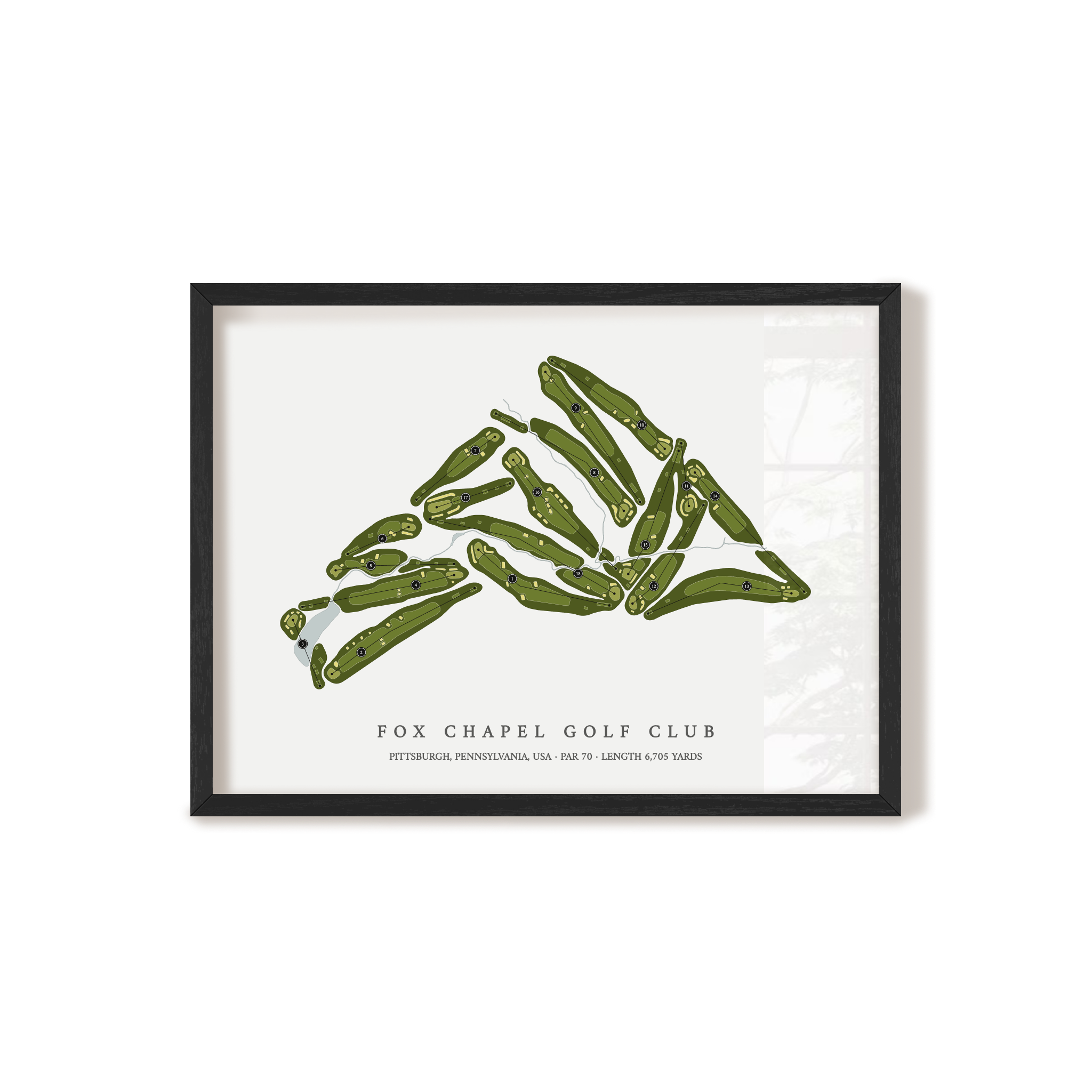 Fox Chapel Golf Club | Golf Course Print | Black Frame 