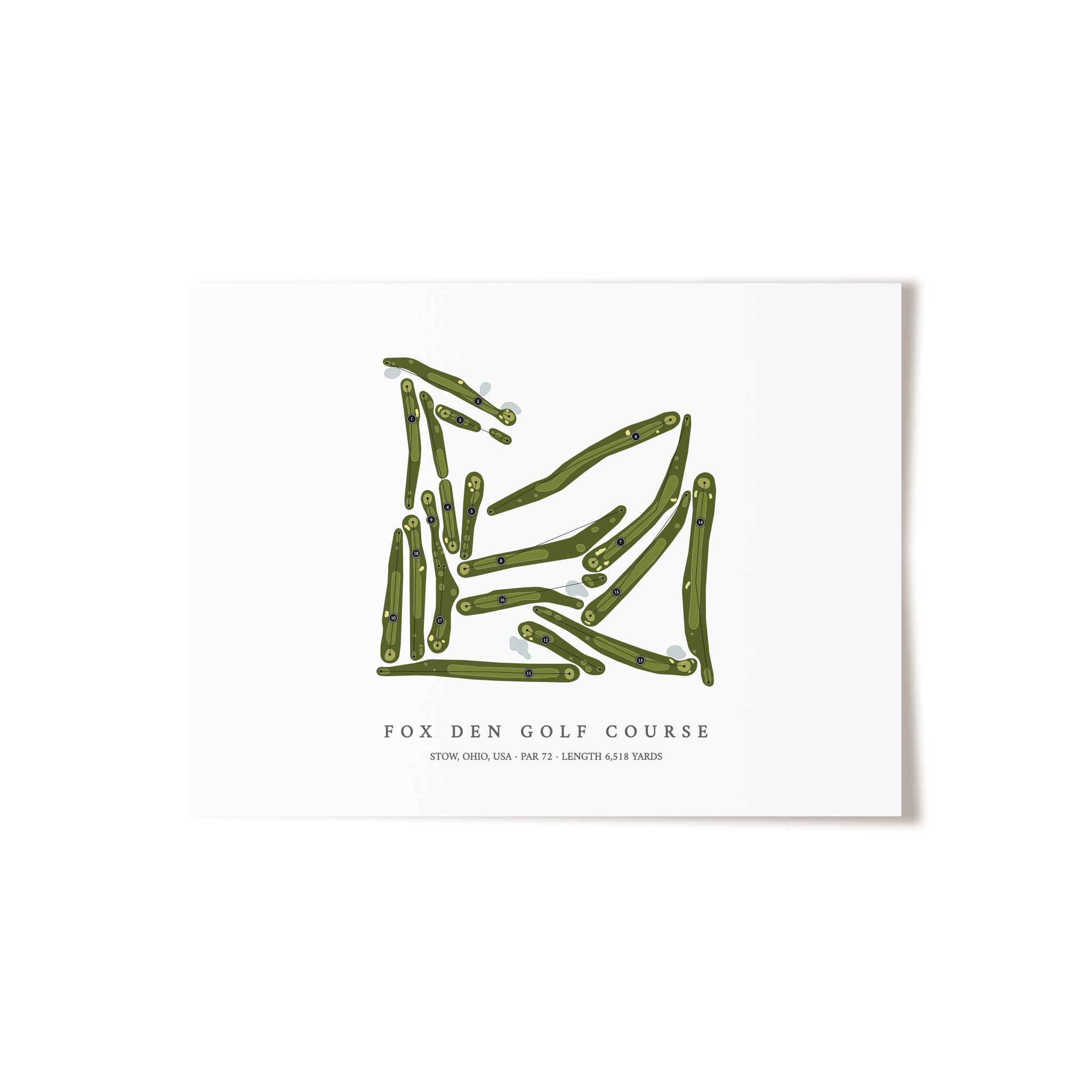 Fox Den Golf Course | Golf Course Map | Unframed 