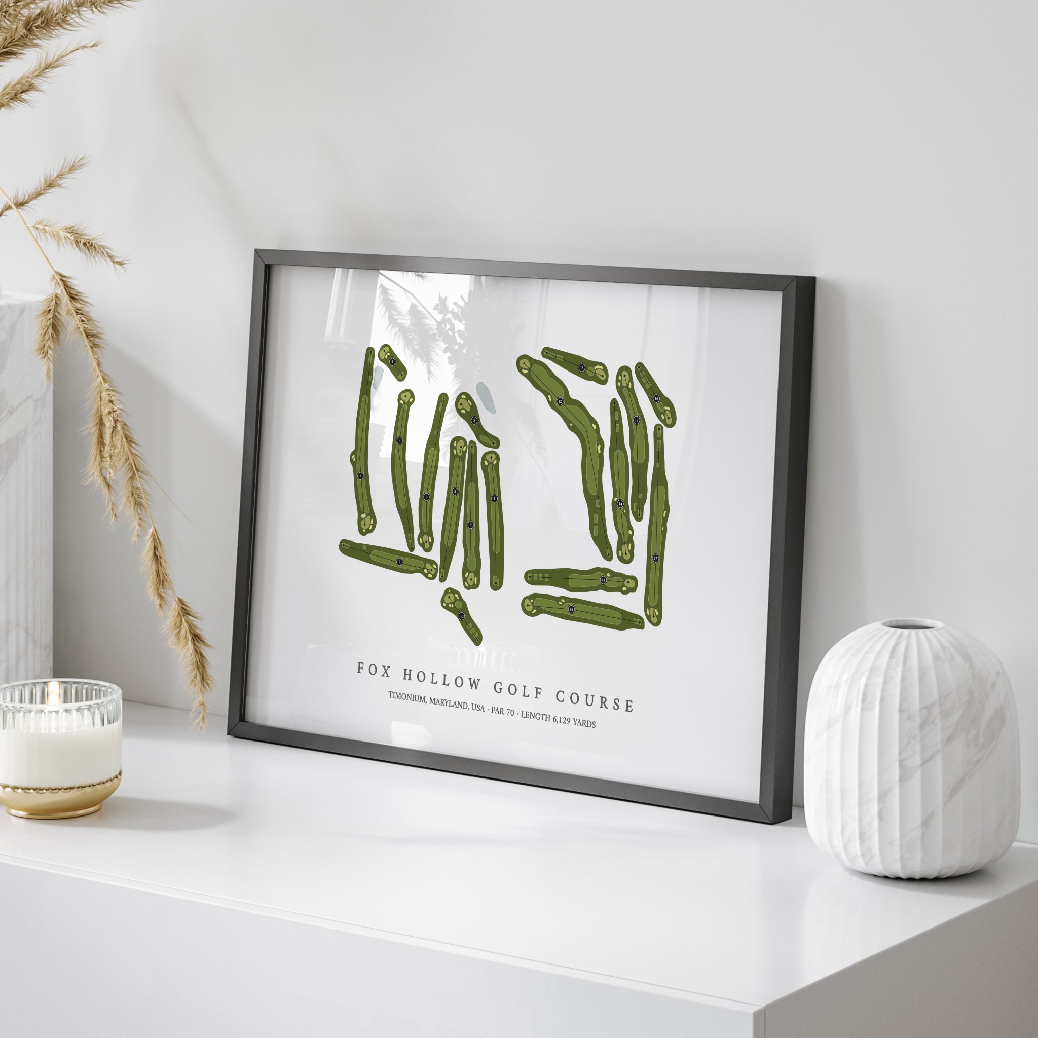 Fox Hollow Golf Course | Golf Course Print | On Table 