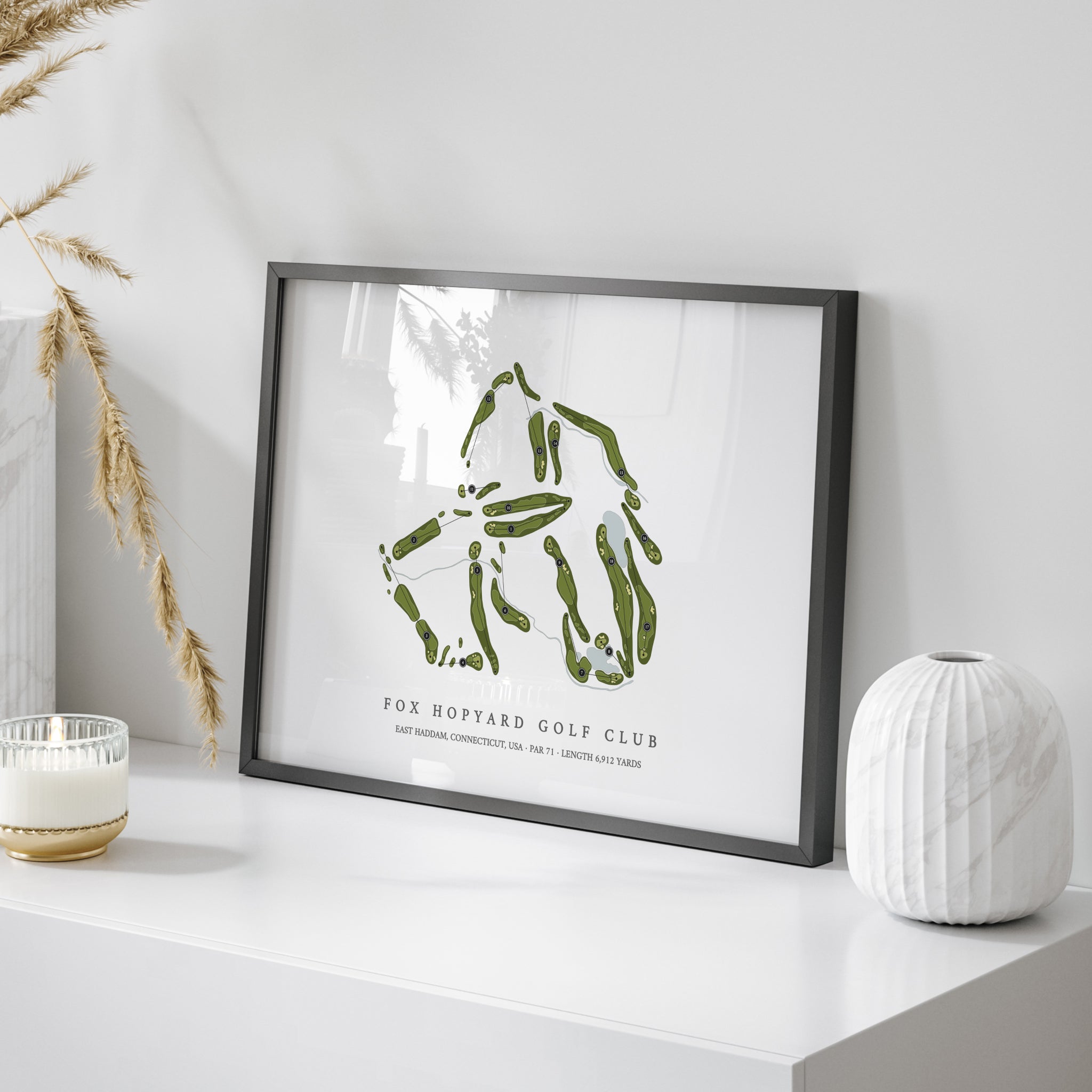 Fox Hopyard Golf Club | Golf Course Print | On Table