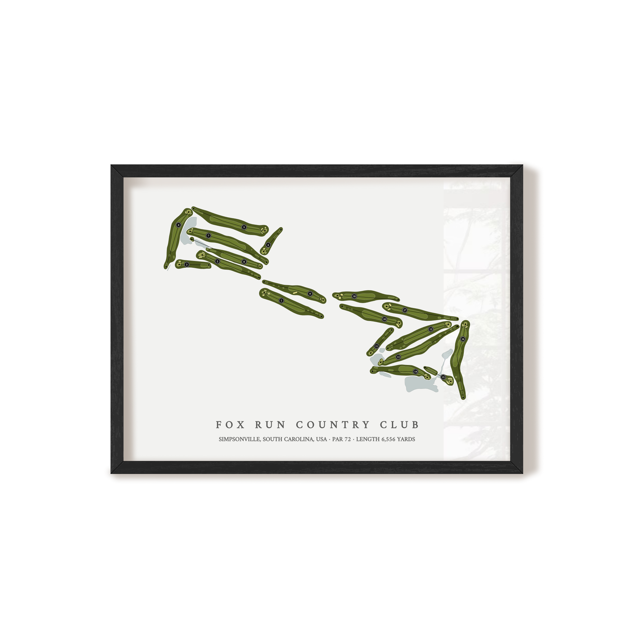 Fox Run Country Club | Golf Course Map | Black Frame 