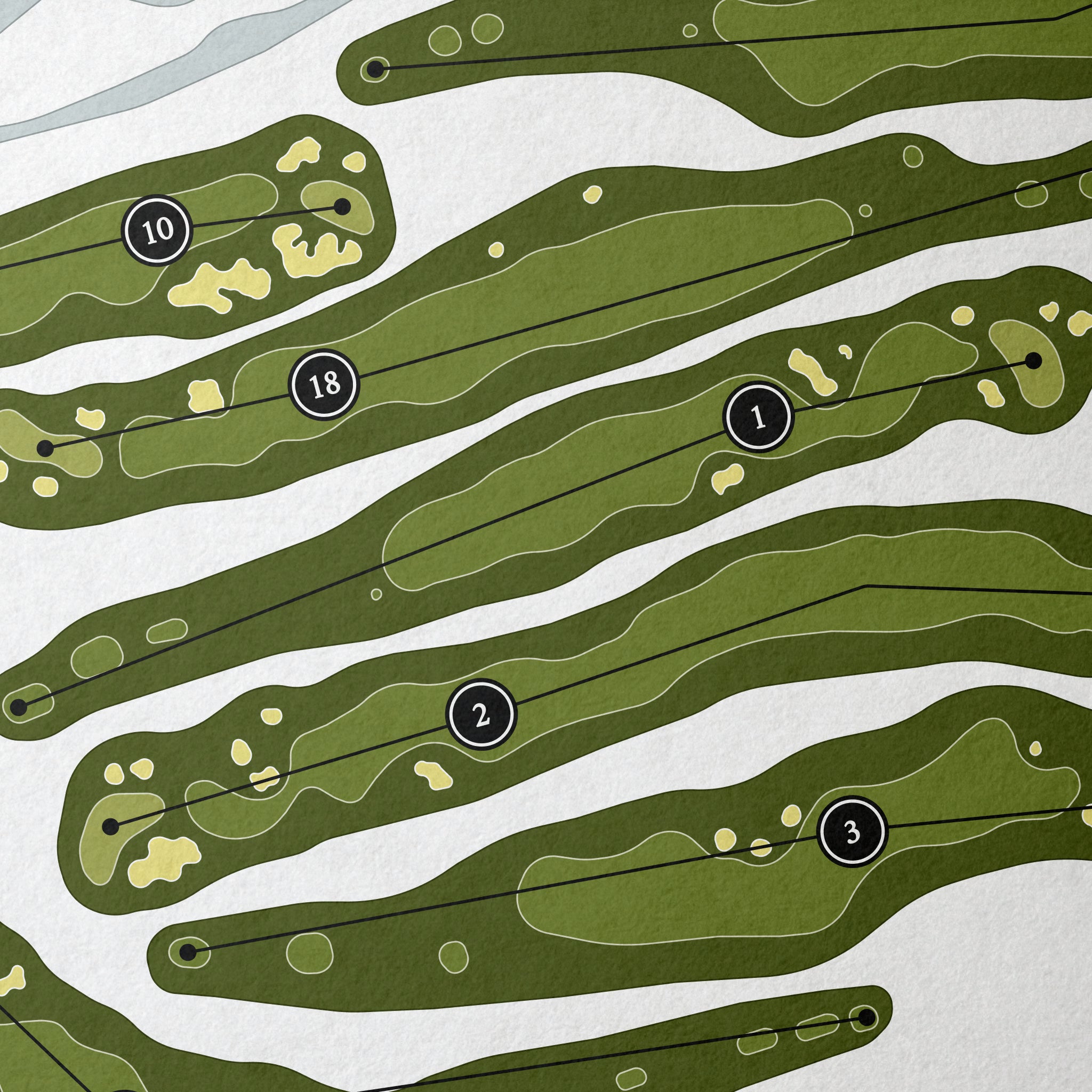 Fox Run Golf Club | Golf Course Print | Close Up