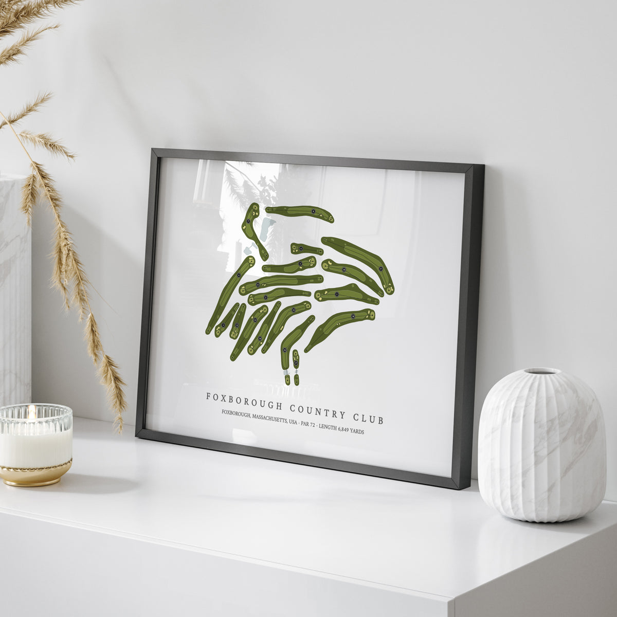 Foxborough Country Club | Golf Course Print | On Table