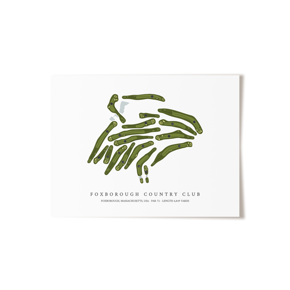 Foxborough Country Club | Golf Course Print | Unframed