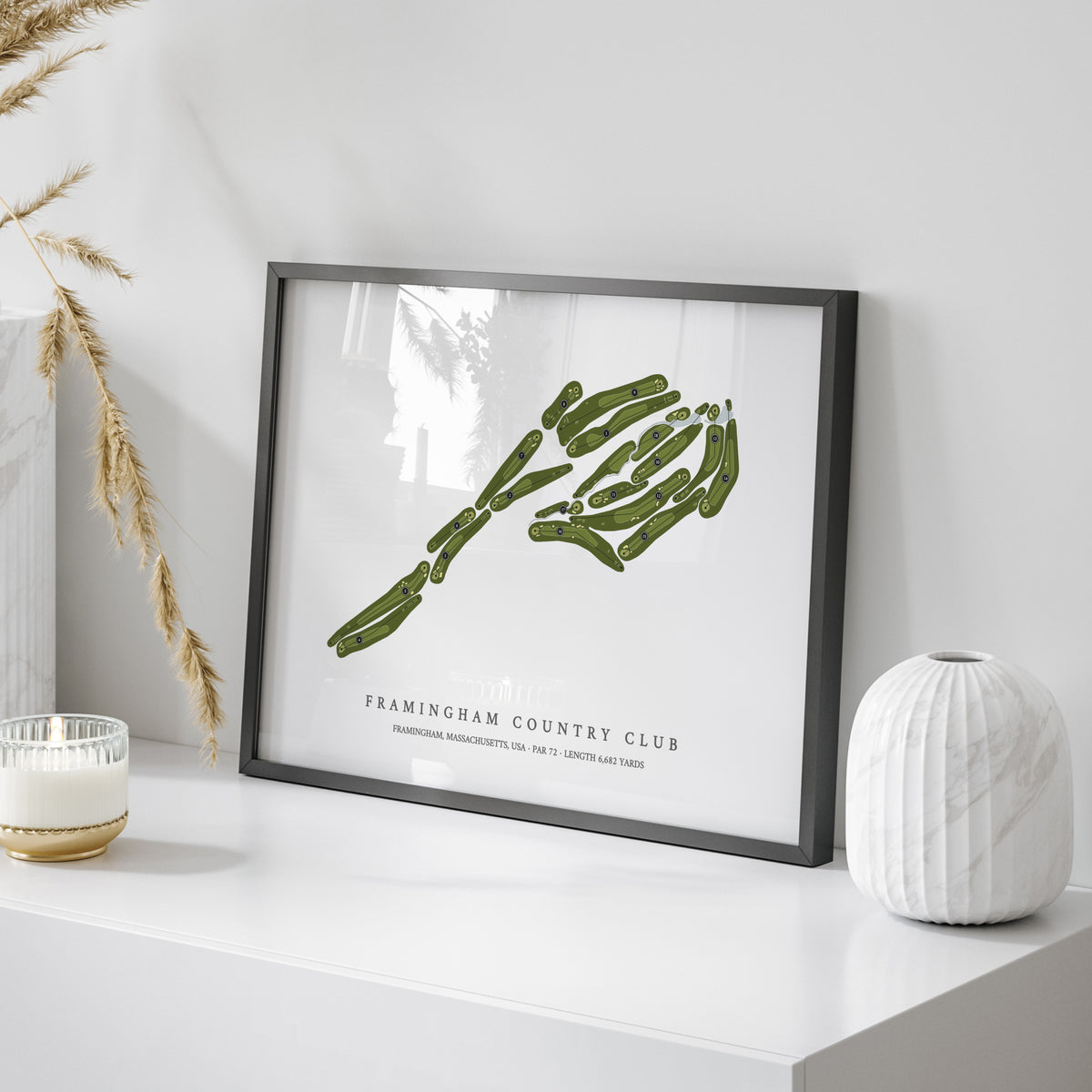 Framingham Country Club | Golf Course Print | On Table