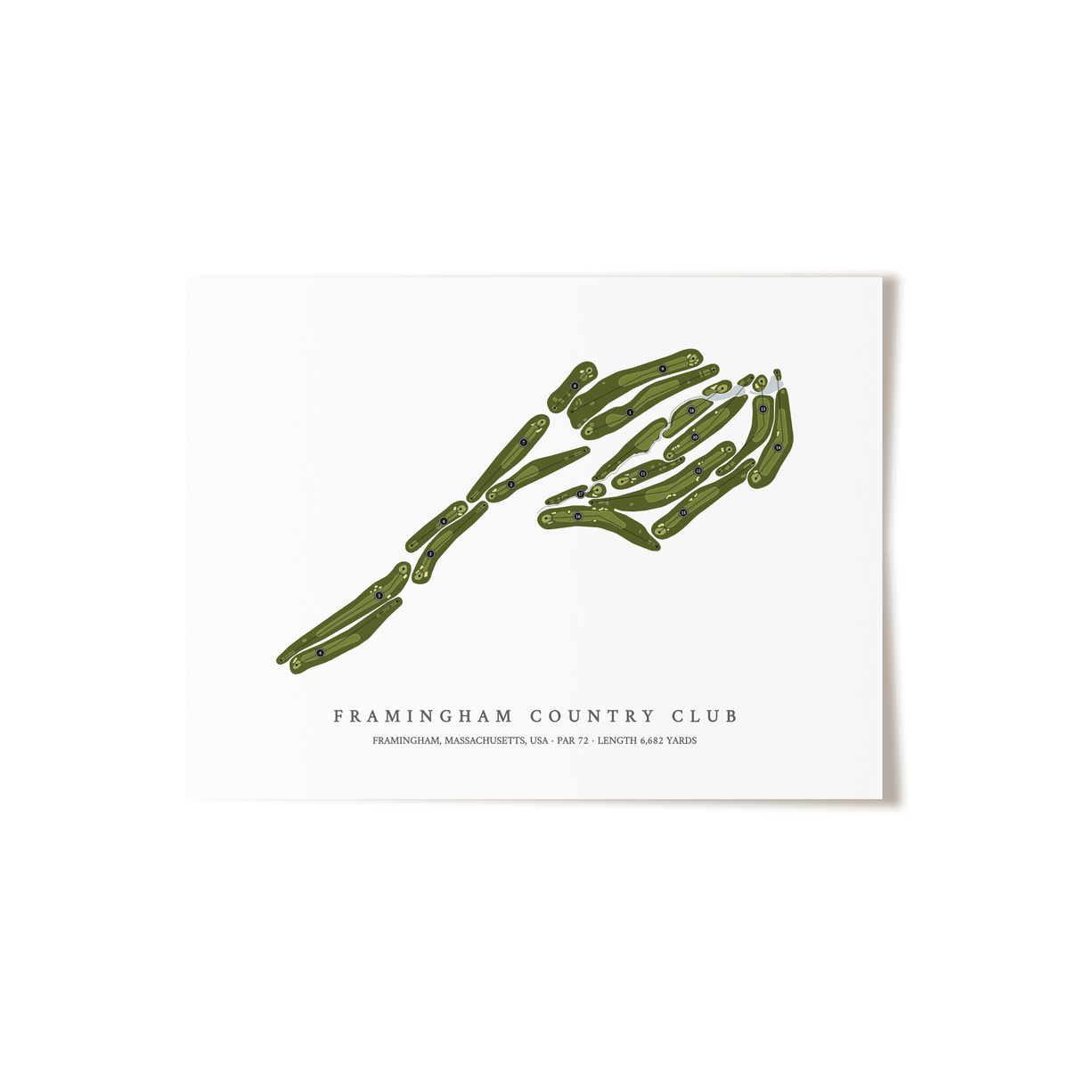 Framingham Country Club | Golf Course Print | Unframed