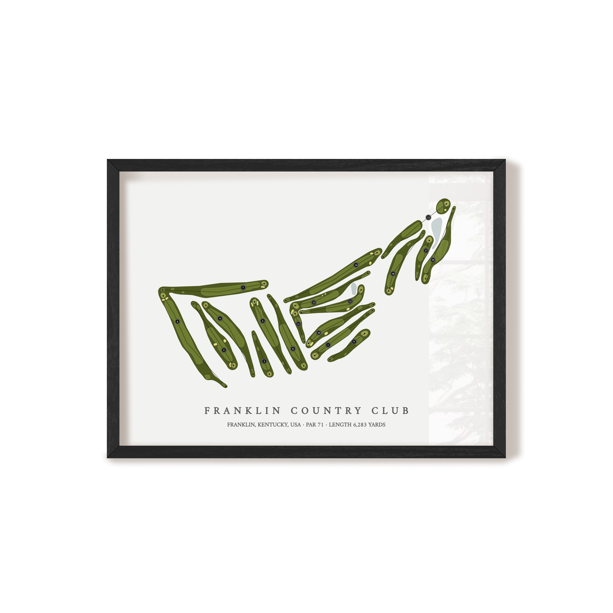 Franklin Country Club | Golf Course Map | Black Frame 