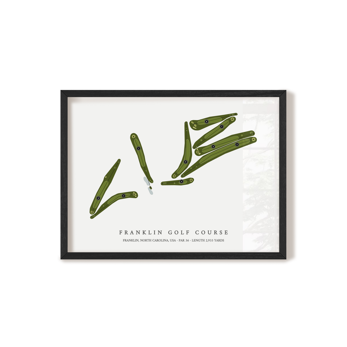 Franklin Golf Course | Golf Course Map | Black Frame