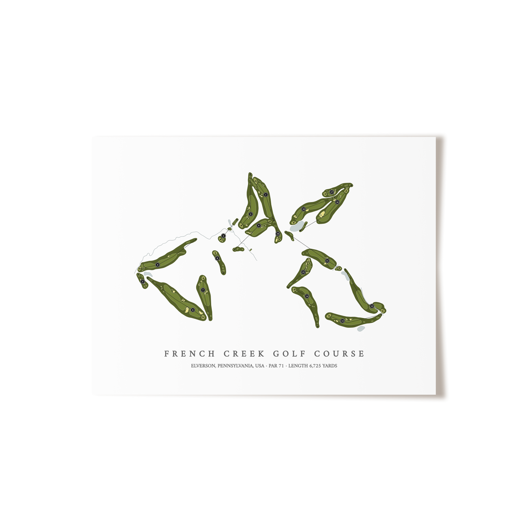 French Creek Golf Course | Golf Course Map | Unframed 