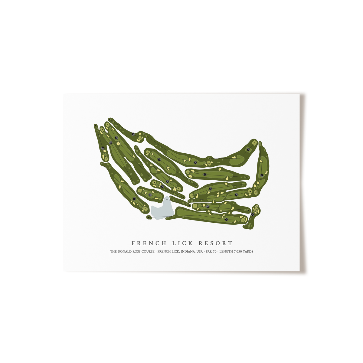 French Lick Resort - The Donald Ross Course | Golf Course Map | Unframed 