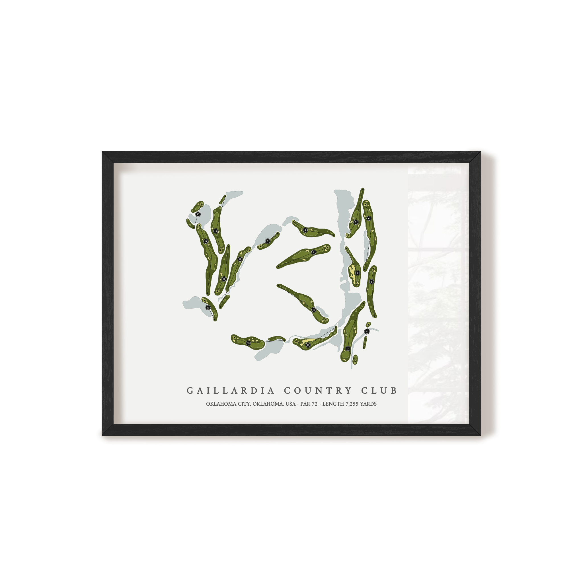 Gaillardia Country Club | Golf Course Map | Black Frame 