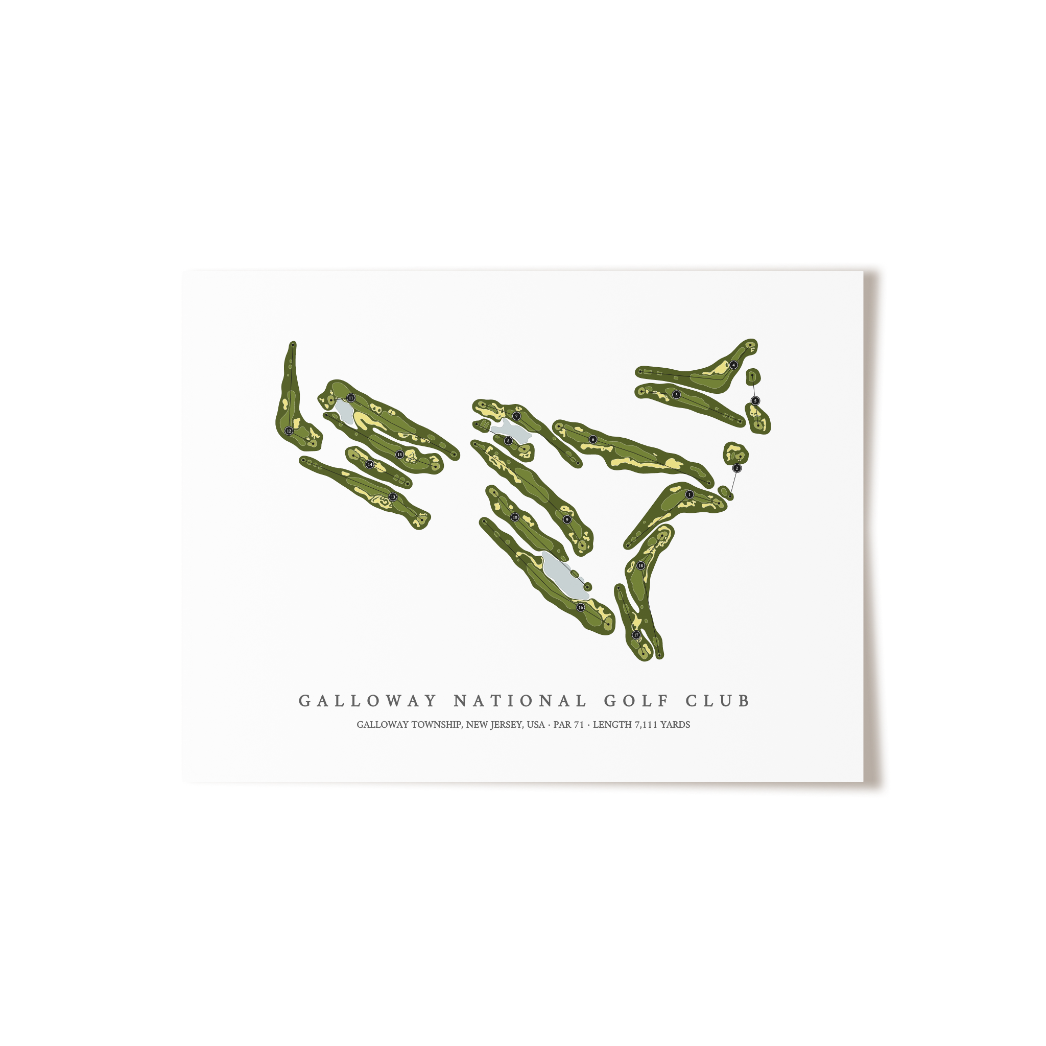 Galloway National Golf Club | Golf Course Map | Unframed 