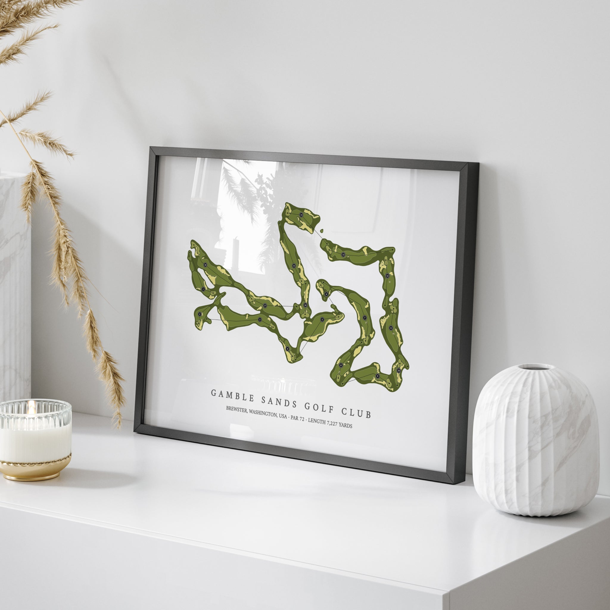 Gamble Sands Golf Club | Golf Course Print | On Table 