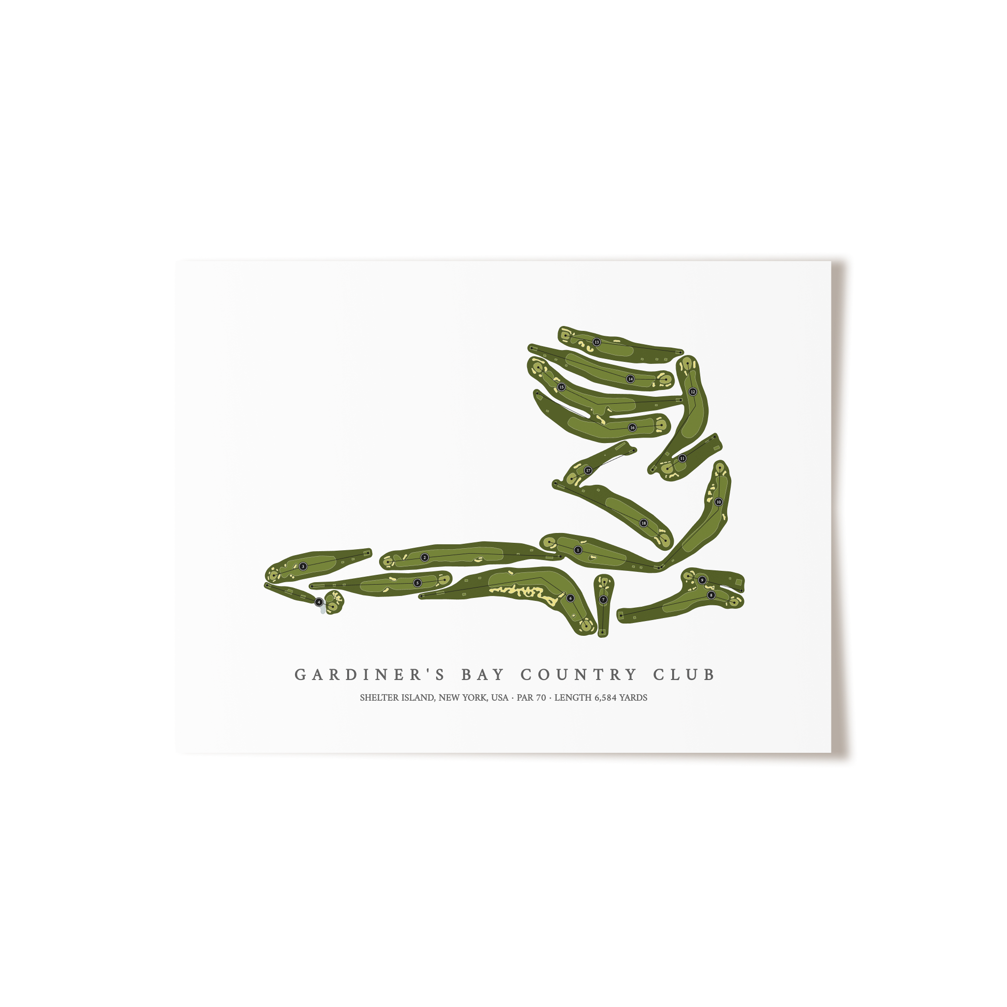 Gardiner's Bay Country Club | Golf Course Map | Unframed 