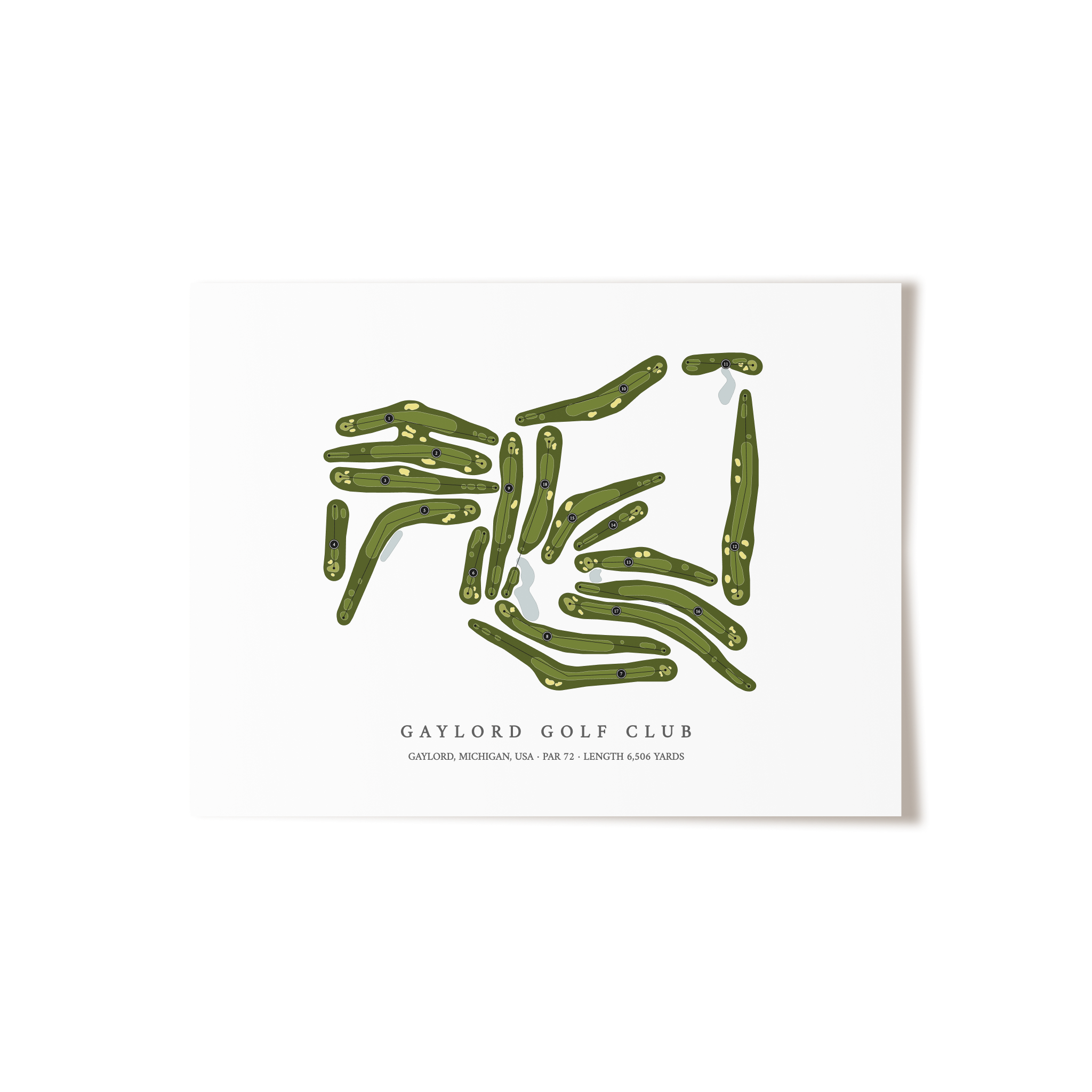 Gaylord Golf Club | Golf Course Map | Unframed 