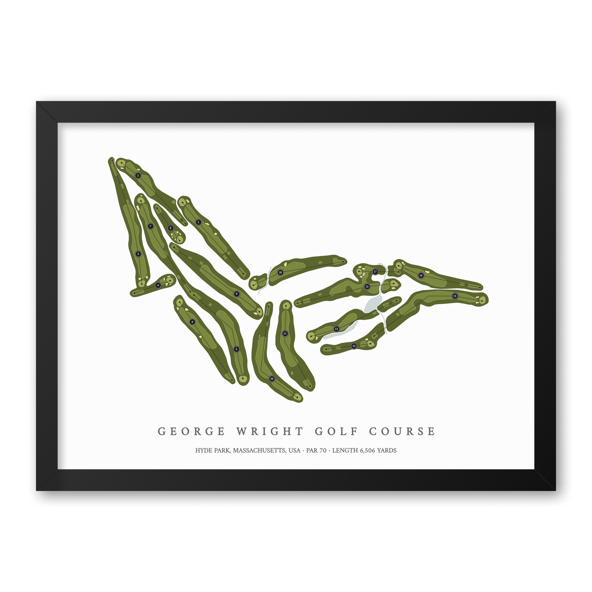 George Wright Golf Course | Golf Course Map | Black Frame