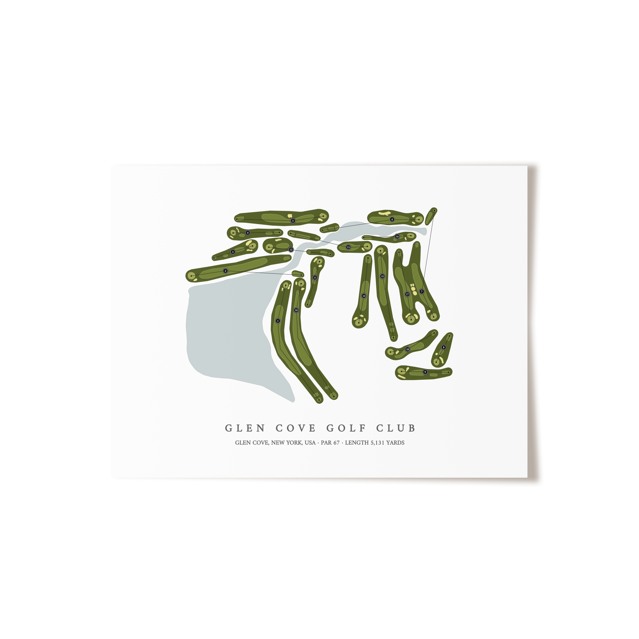 Glen Cove Golf Club | Golf Course Map | Unframed 