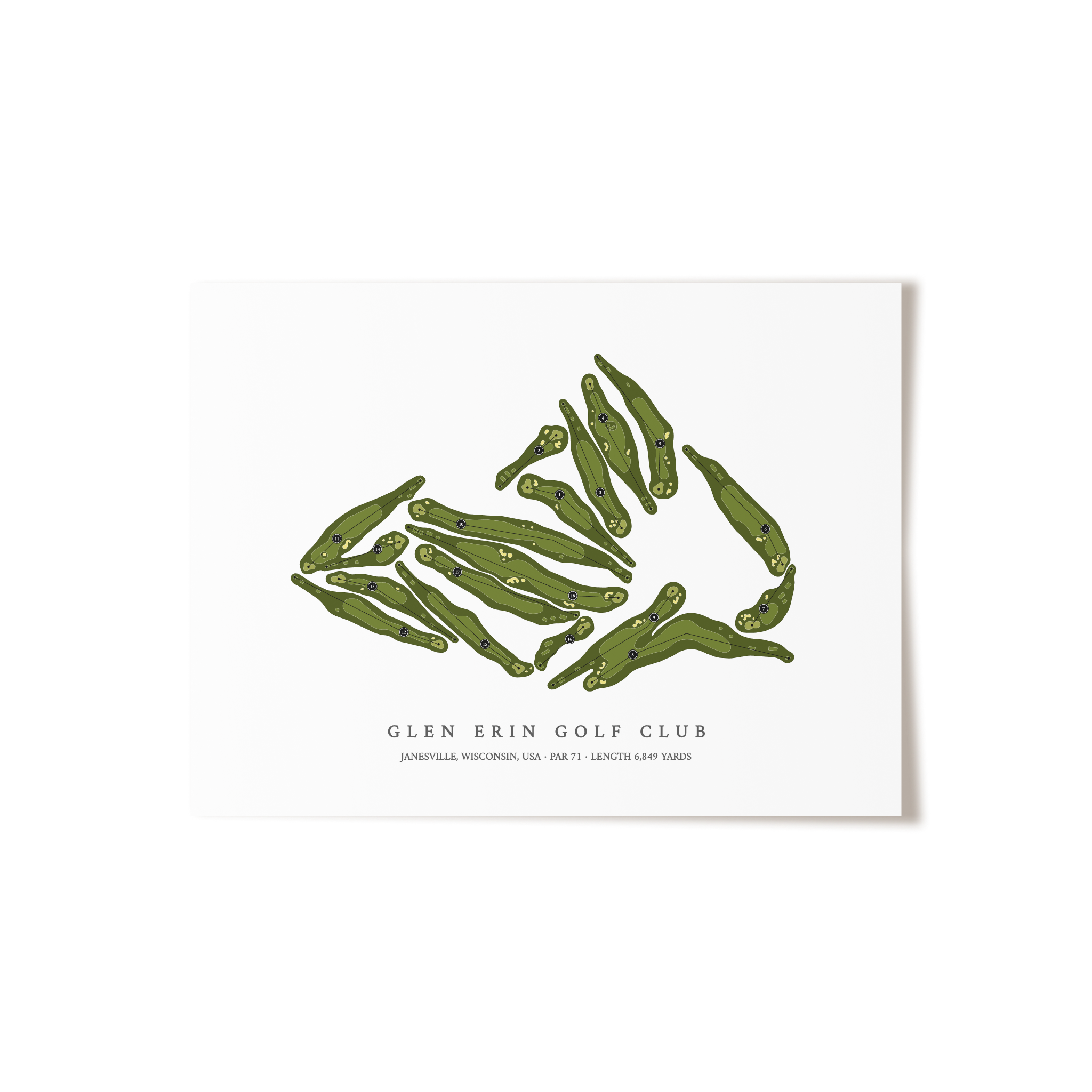 Glen Erin Golf Club | Golf Course Map | Unframed 