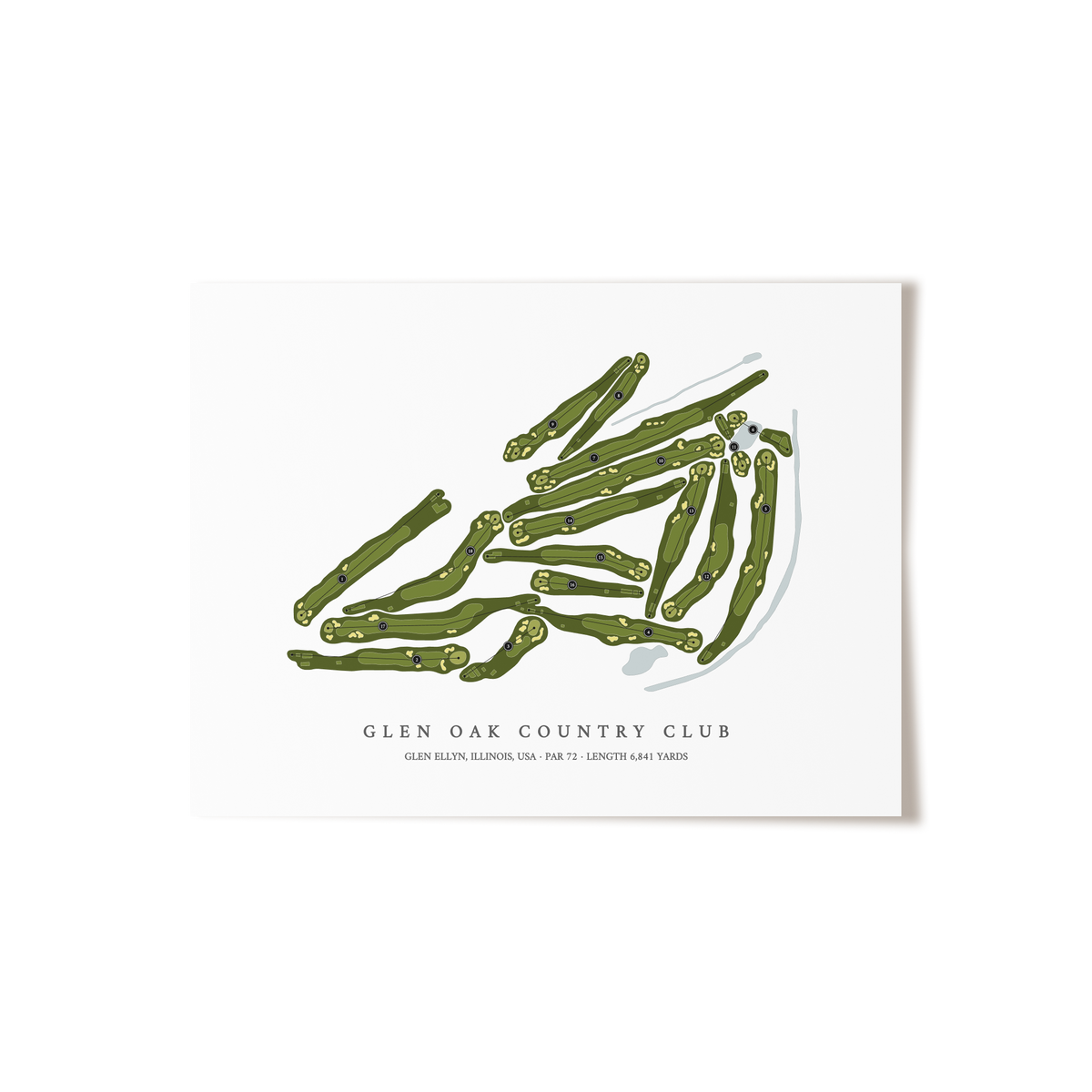 Glen Oak Country Club | Golf Course Print | Unframed