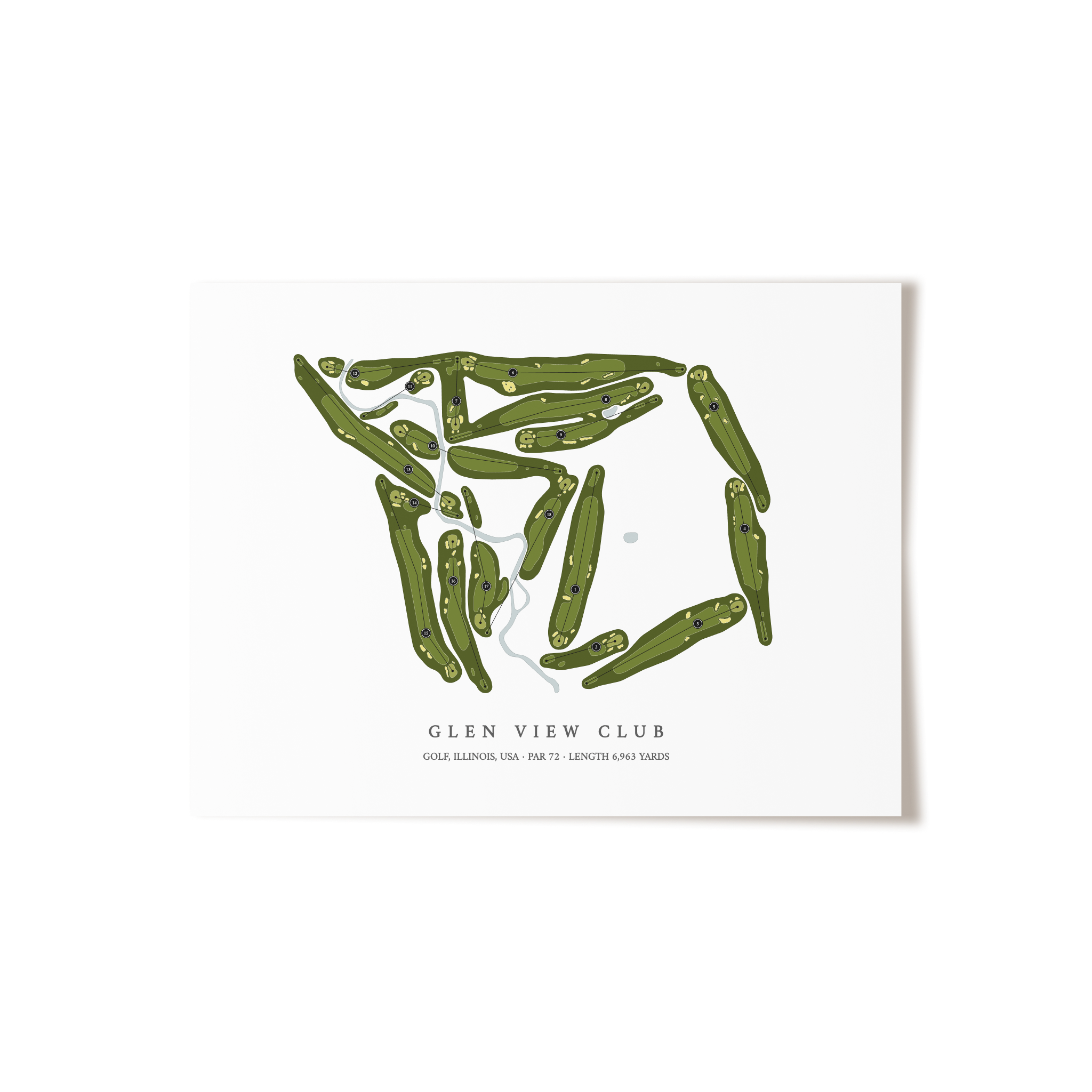 Glen View Club | Golf Course Map | Unframed 