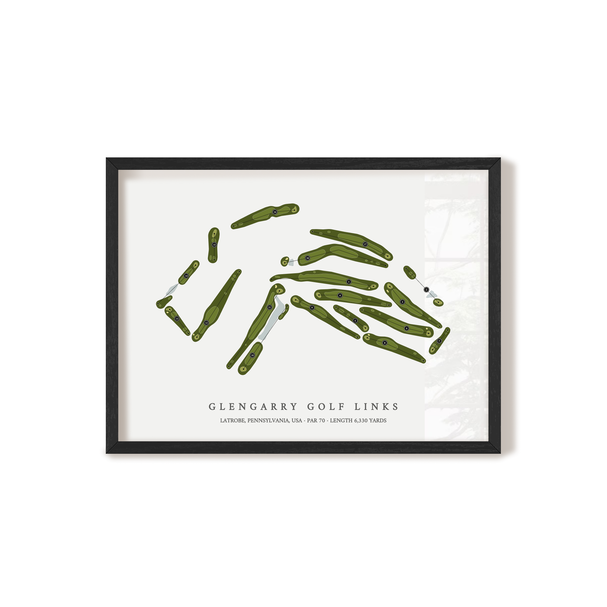 Glengarry Golf Links | Golf Course Map | Black Frame 