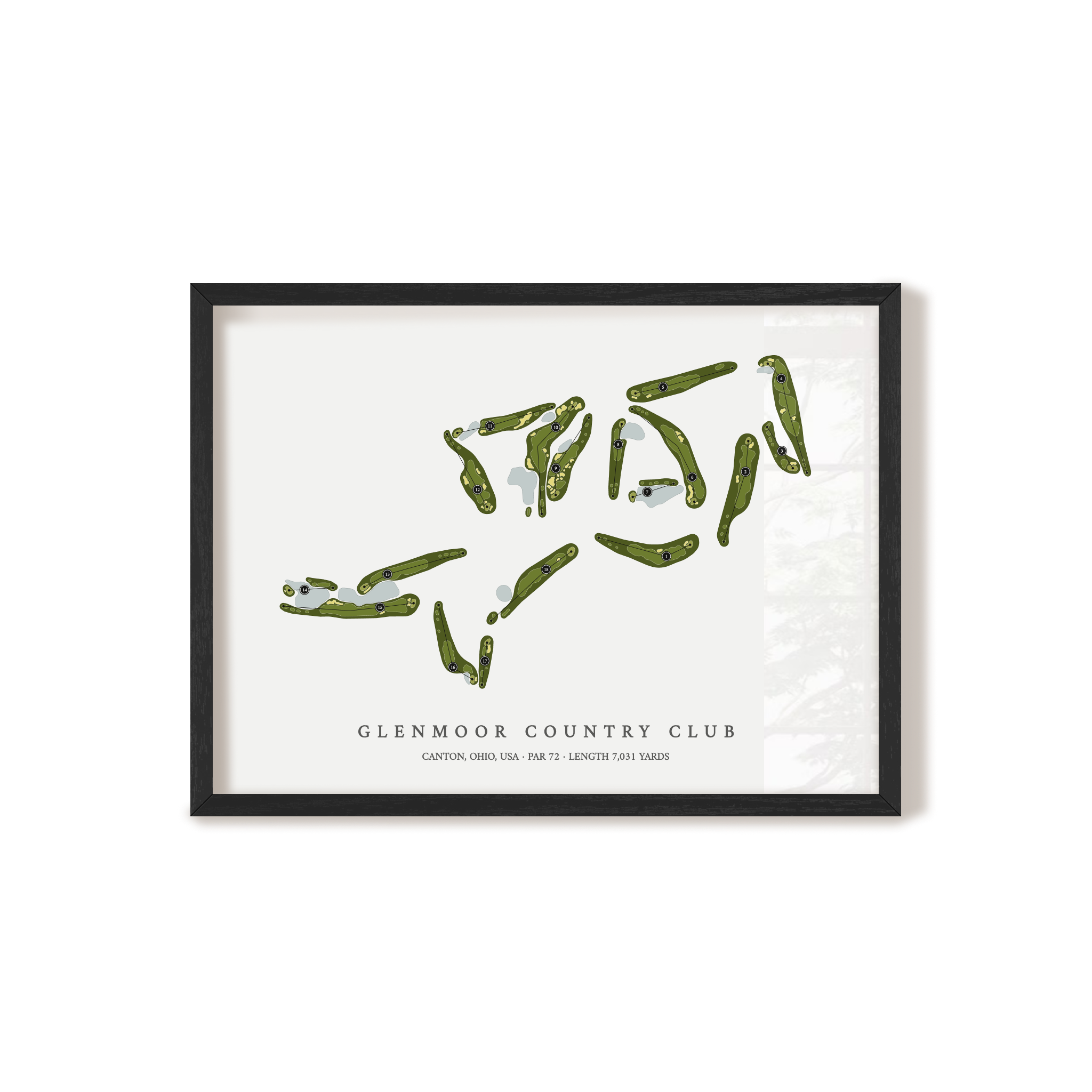 Glenmoor Country Club | Golf Course Map | Black Frame