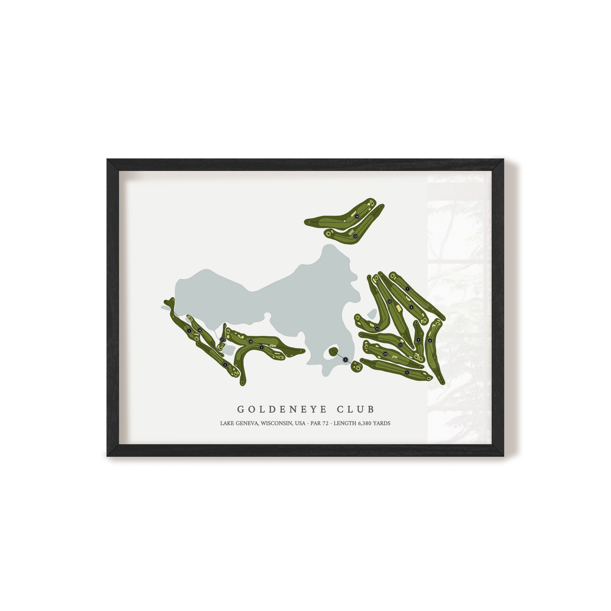 Goldeneye Club | Golf Course Print | Black Frame