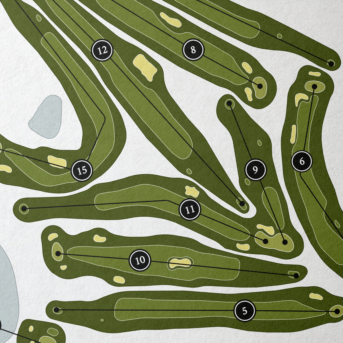 Goldeneye Club | Golf Course Print | Close Up