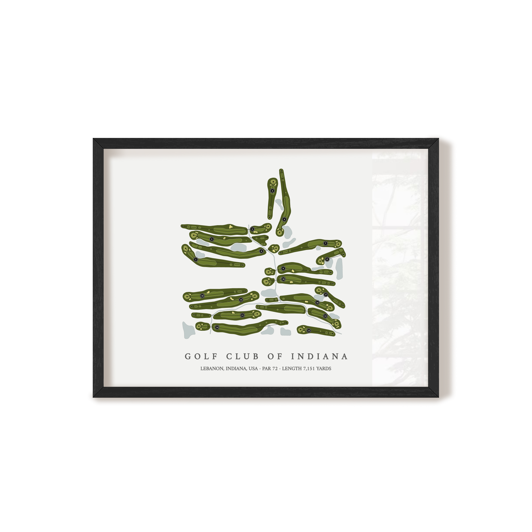 Golf Club of Indiana | Golf Course Map | Black Frame 