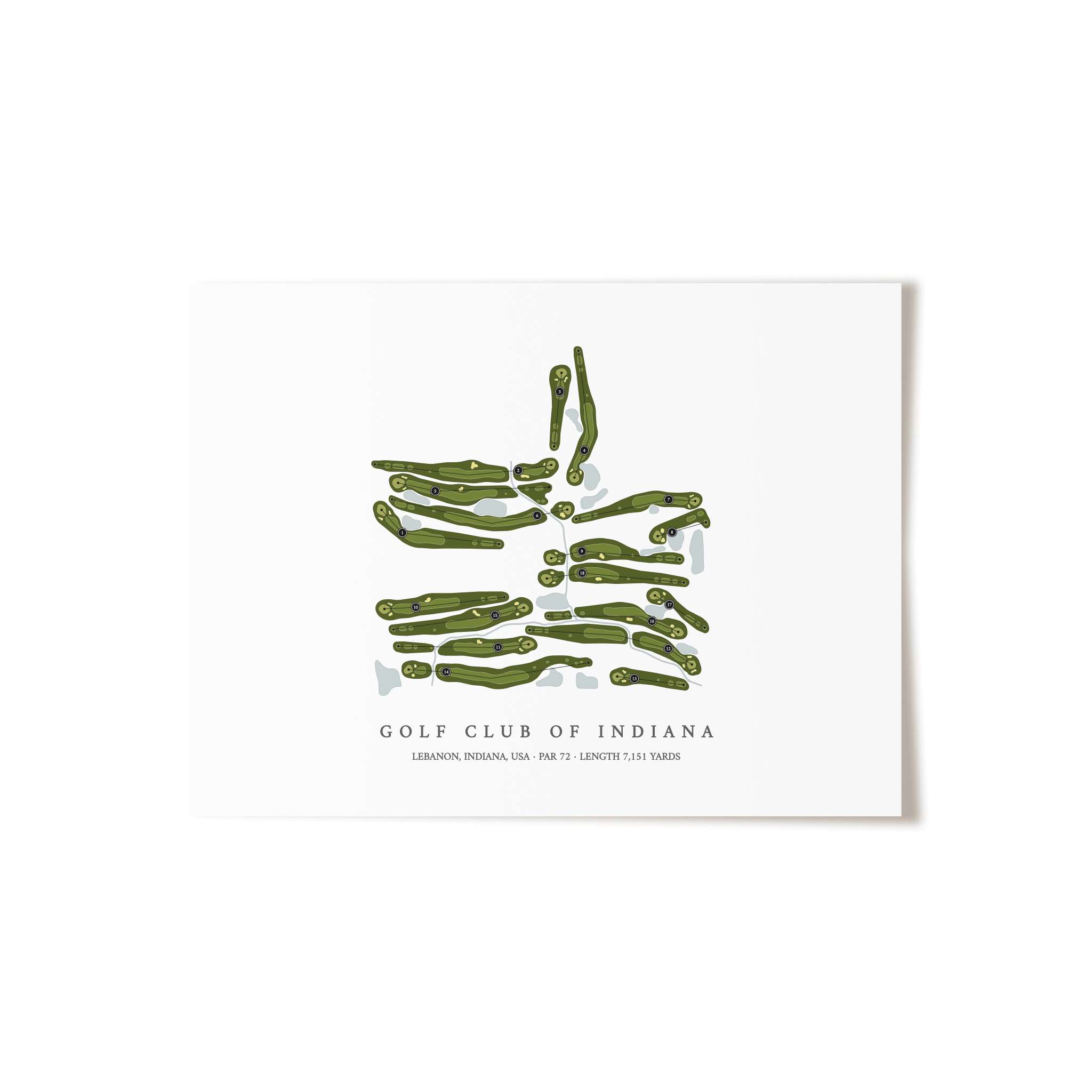 Golf Club of Indiana | Golf Course Map | Unframed 