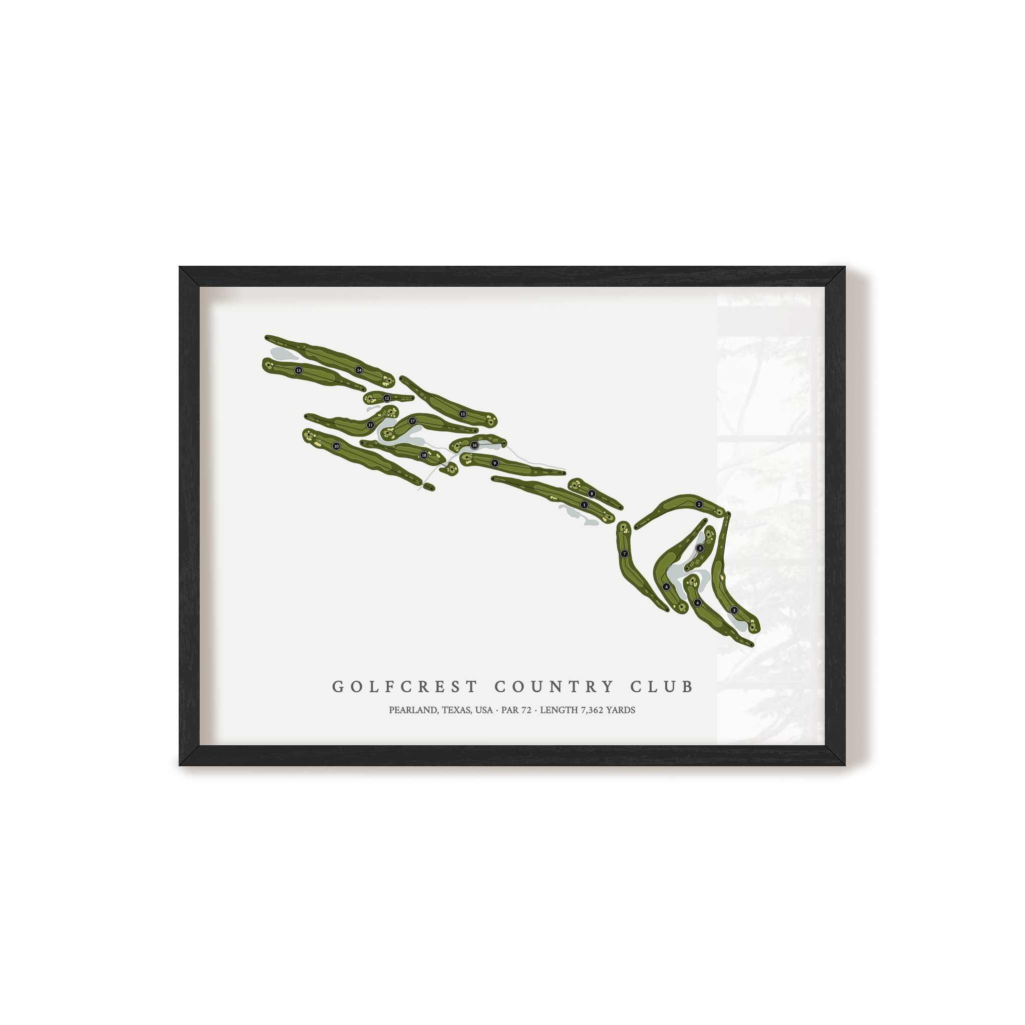Golfcrest Country Club | Golf Course Map | Black Frame 