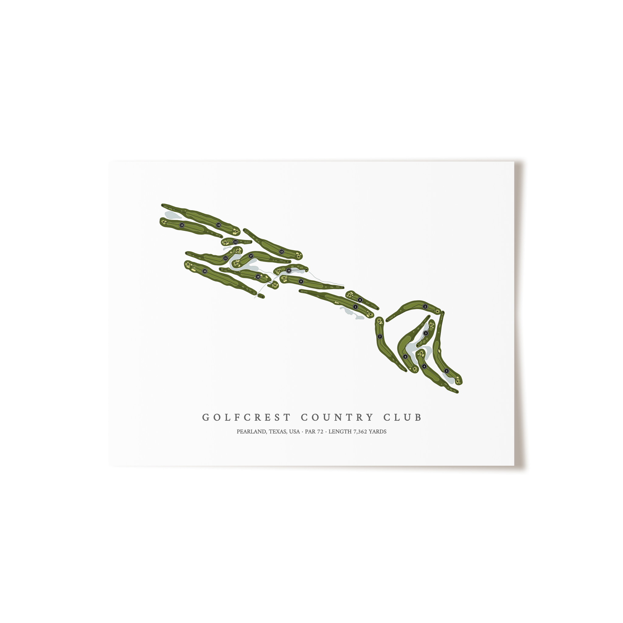 Golfcrest Country Club | Golf Course Map | Unframed 