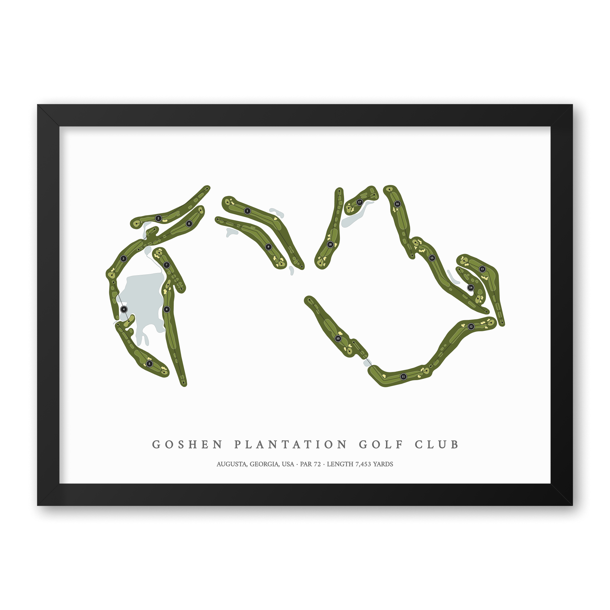 Goshen Plantation Golf Club | Golf Course Map | Black Frame 