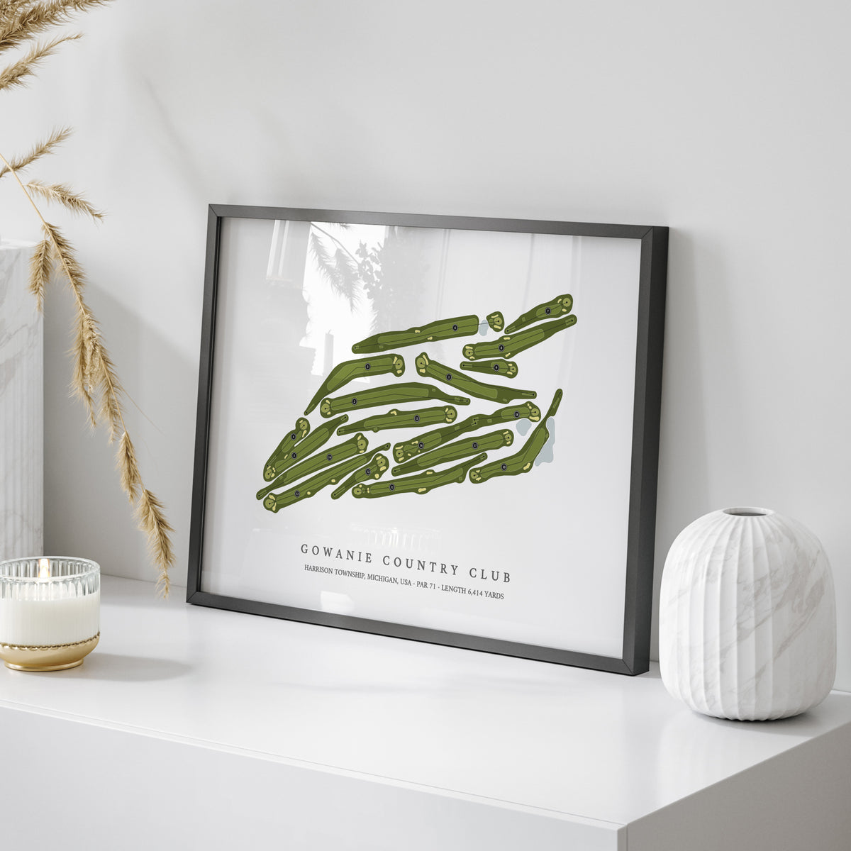 Gowanie Country Club | Golf Course Print | On Table