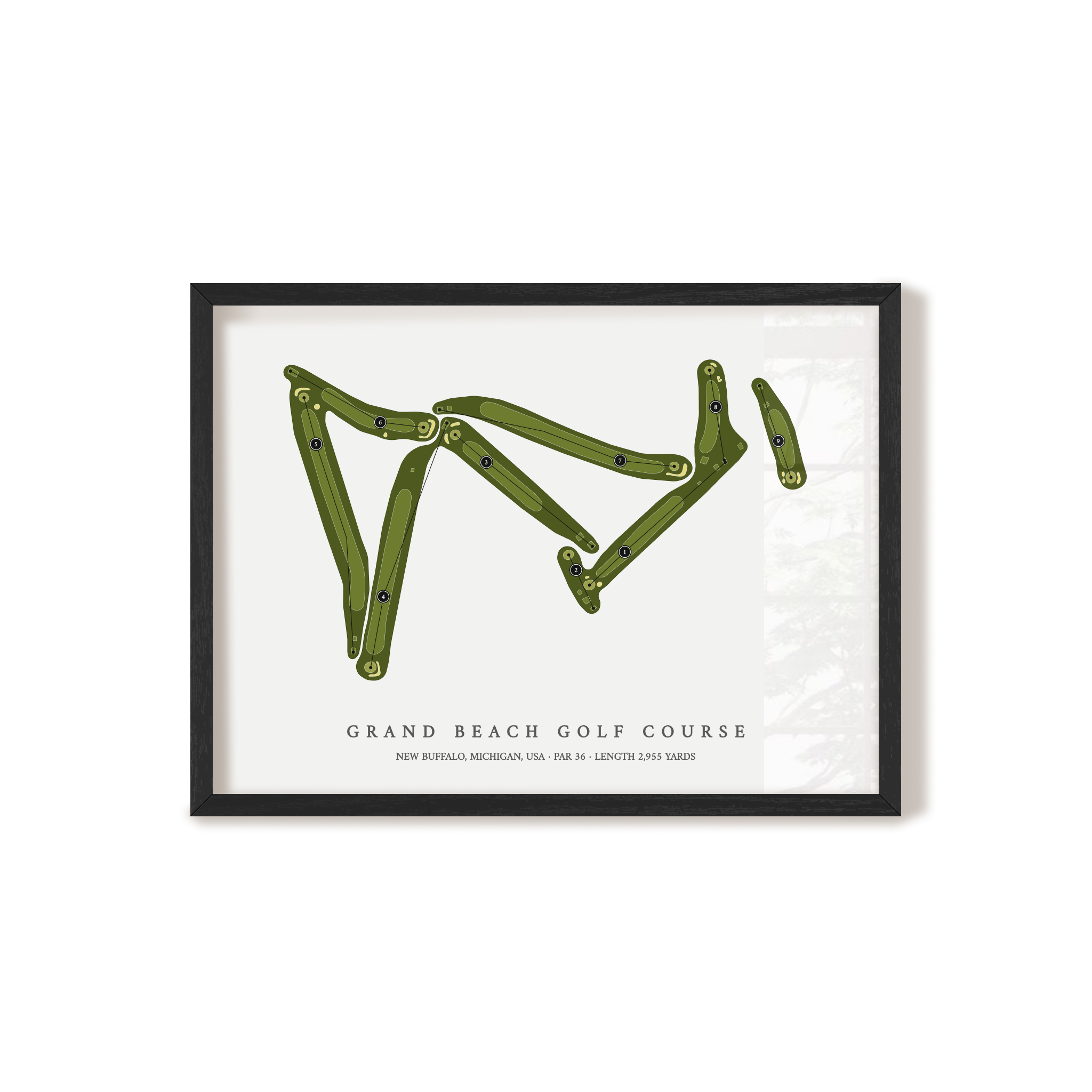 Grand Beach Golf Course | Golf Course Map | Black Frame 