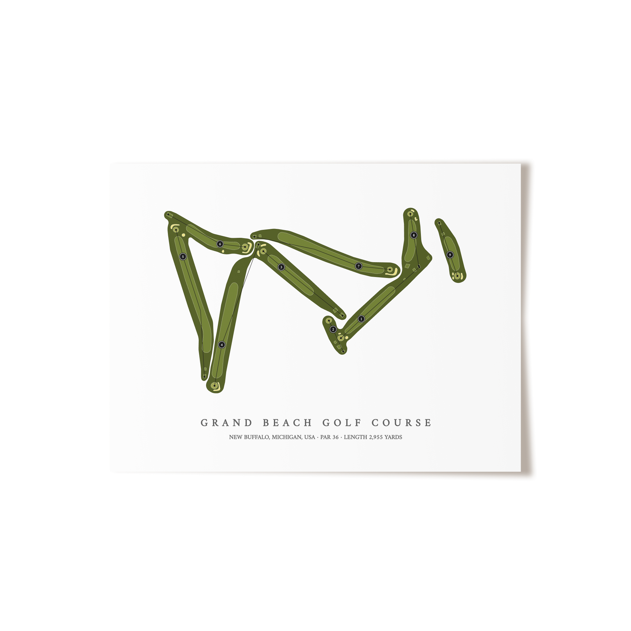 Grand Beach Golf Course | Golf Course Map | Unframed 