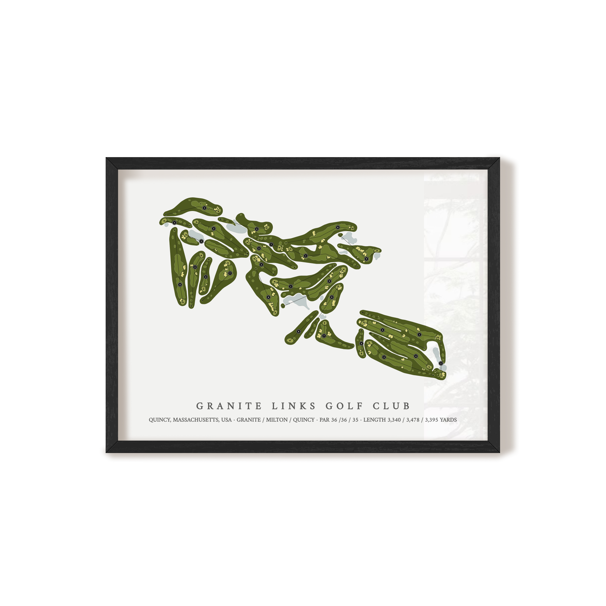 Granite Links Golf Club | Golf Course Print | Black Frame 