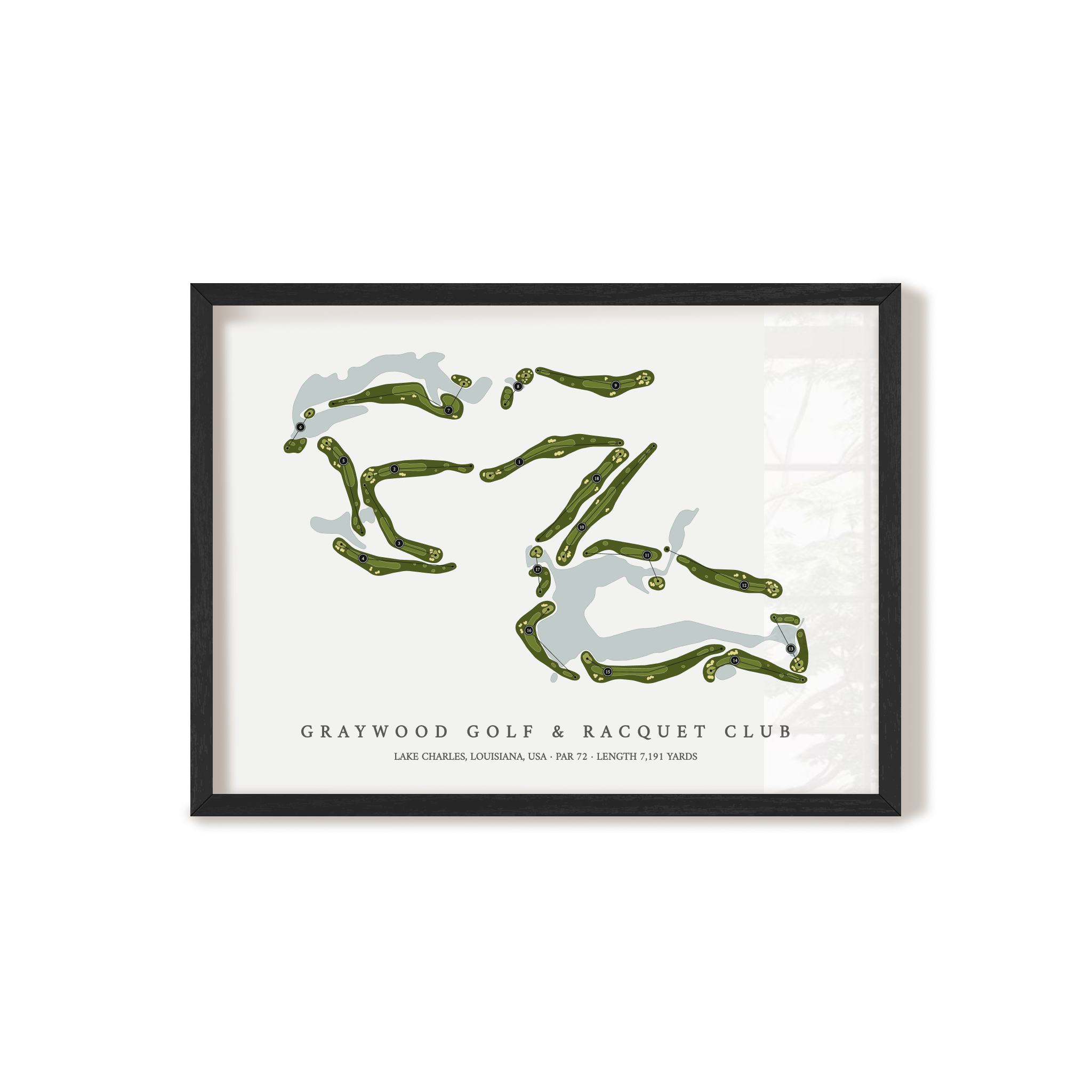 Graywood Golf & Racquet Club | Golf Course Map | Black Frame 