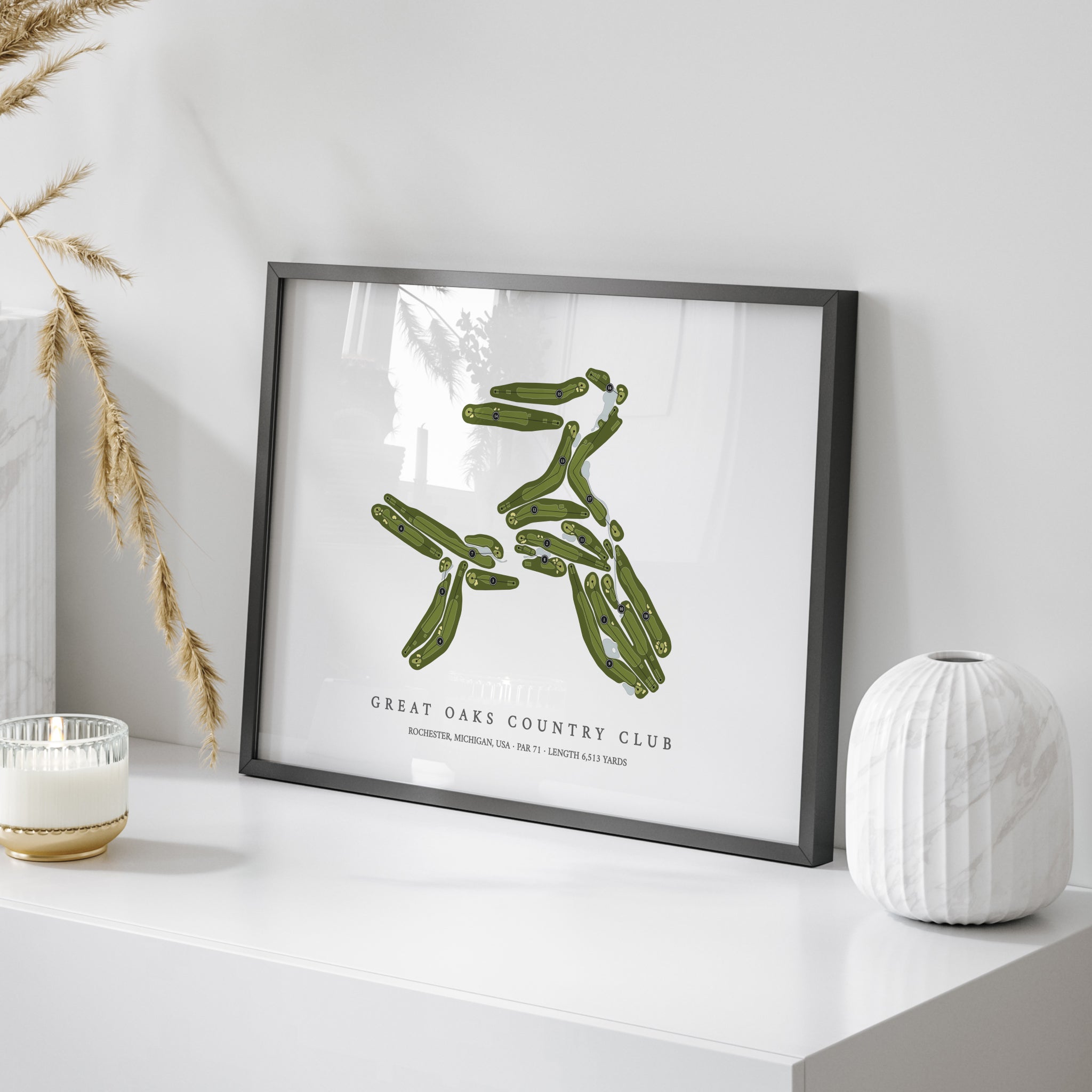 Great Oaks Country Club | Golf Course Print | On Table 