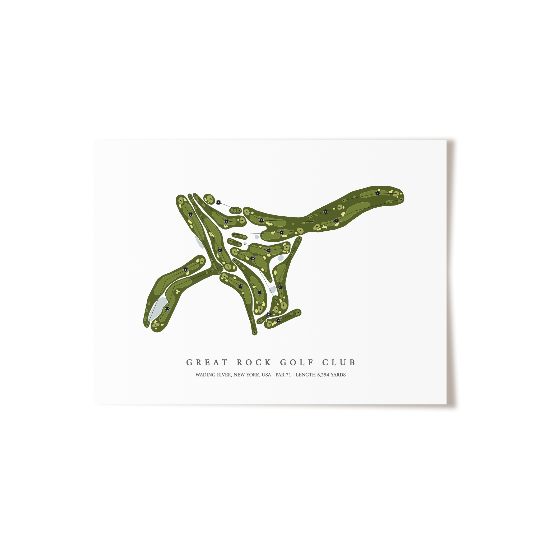 Great Rock Golf Club | Golf Course Map | Unframed 