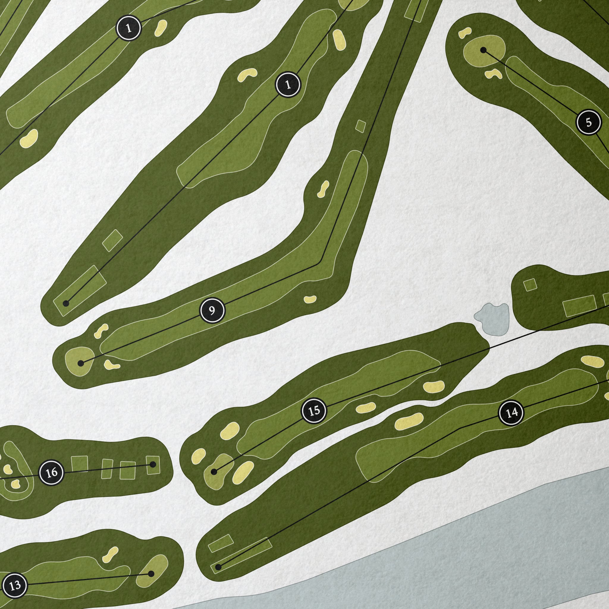 Green Meadow Golf Club | Golf Course Print | Close Up