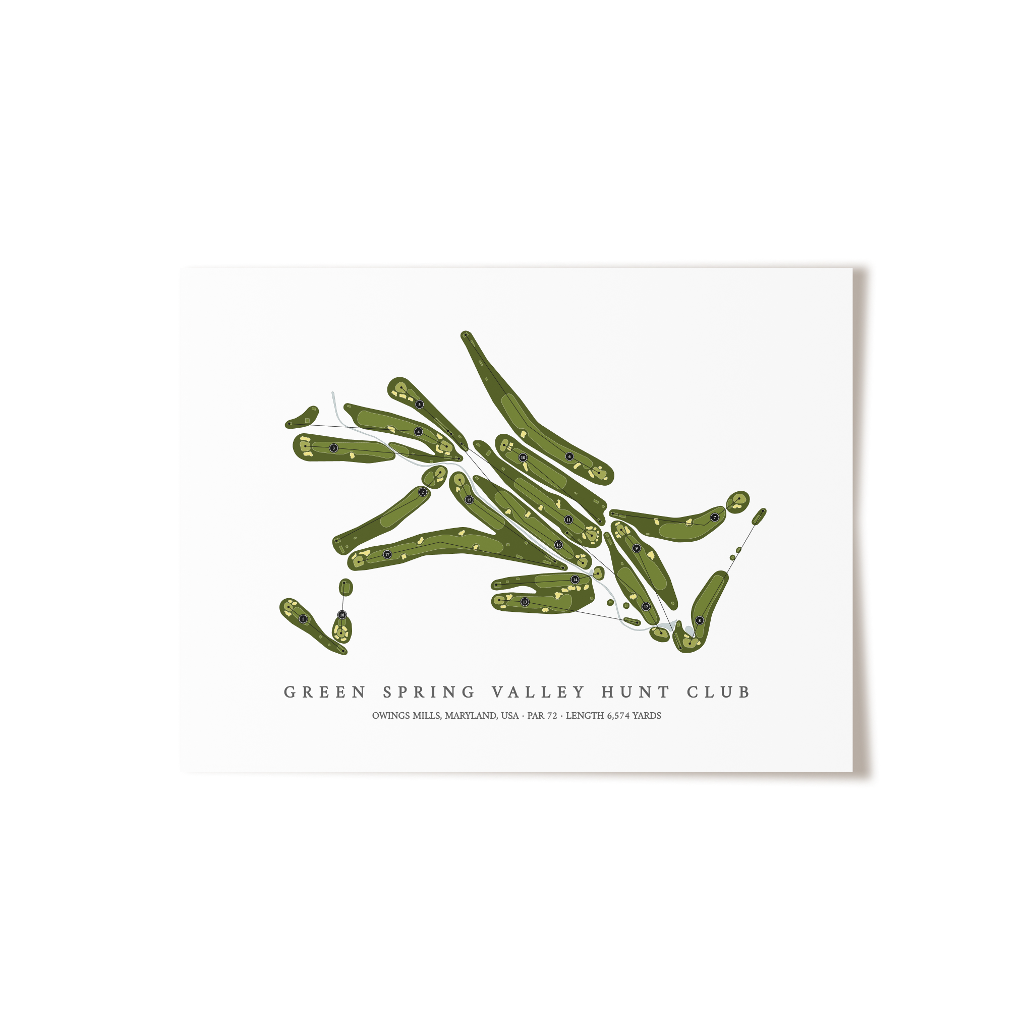 Green Spring Valley Hunt Club | Golf Course Map | Unframed 