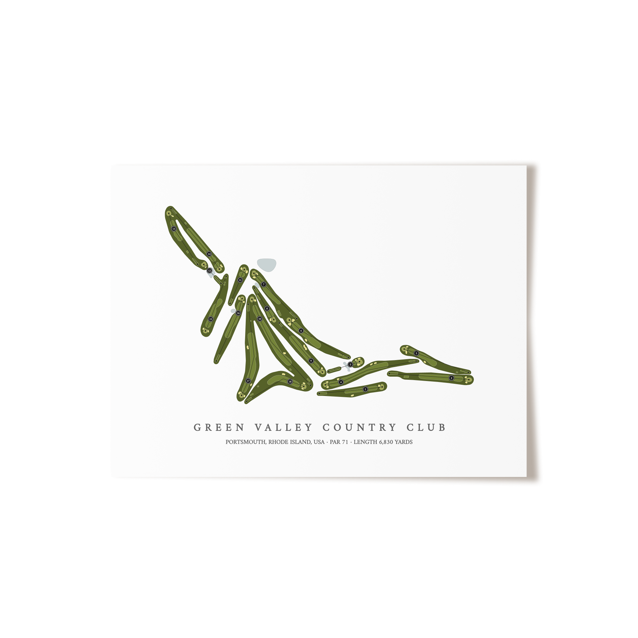 Green Valley Country Club | Golf Course Map | Unframed 