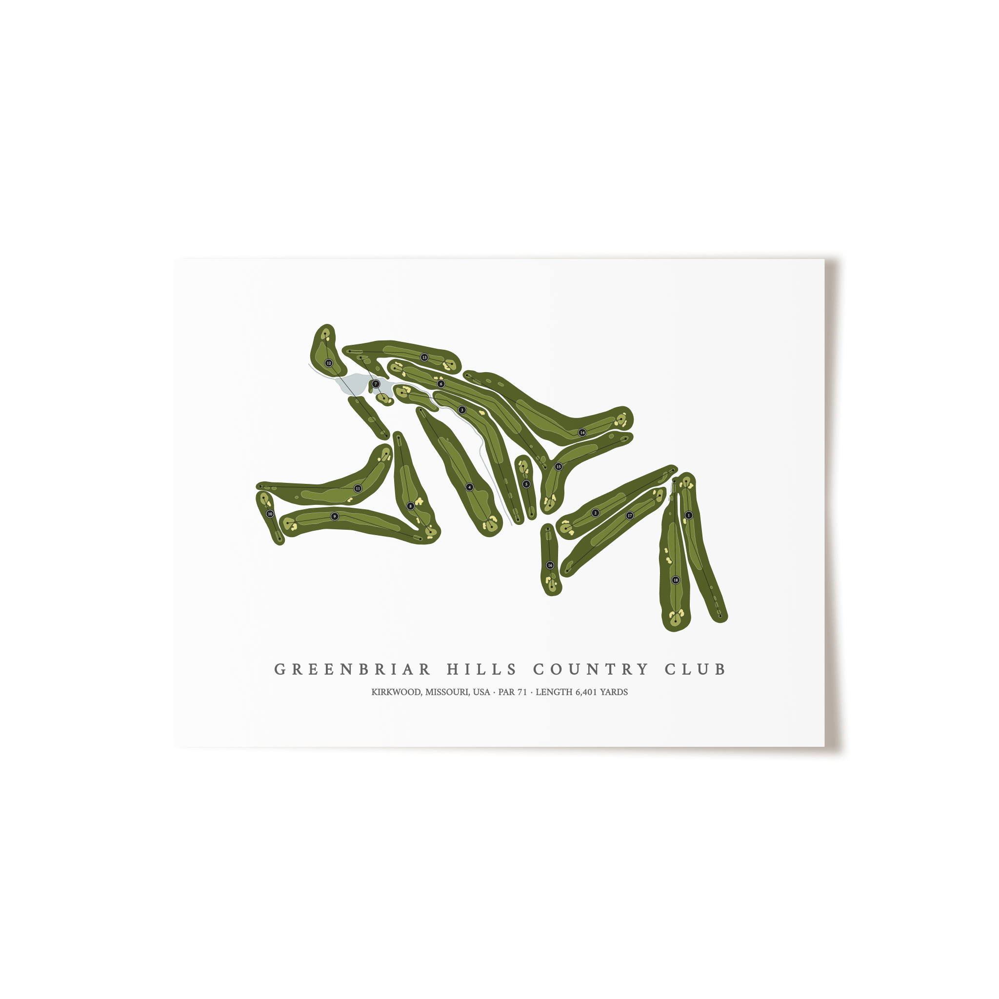 Greenbriar Hills Country Club | Golf Course Print | Unframed