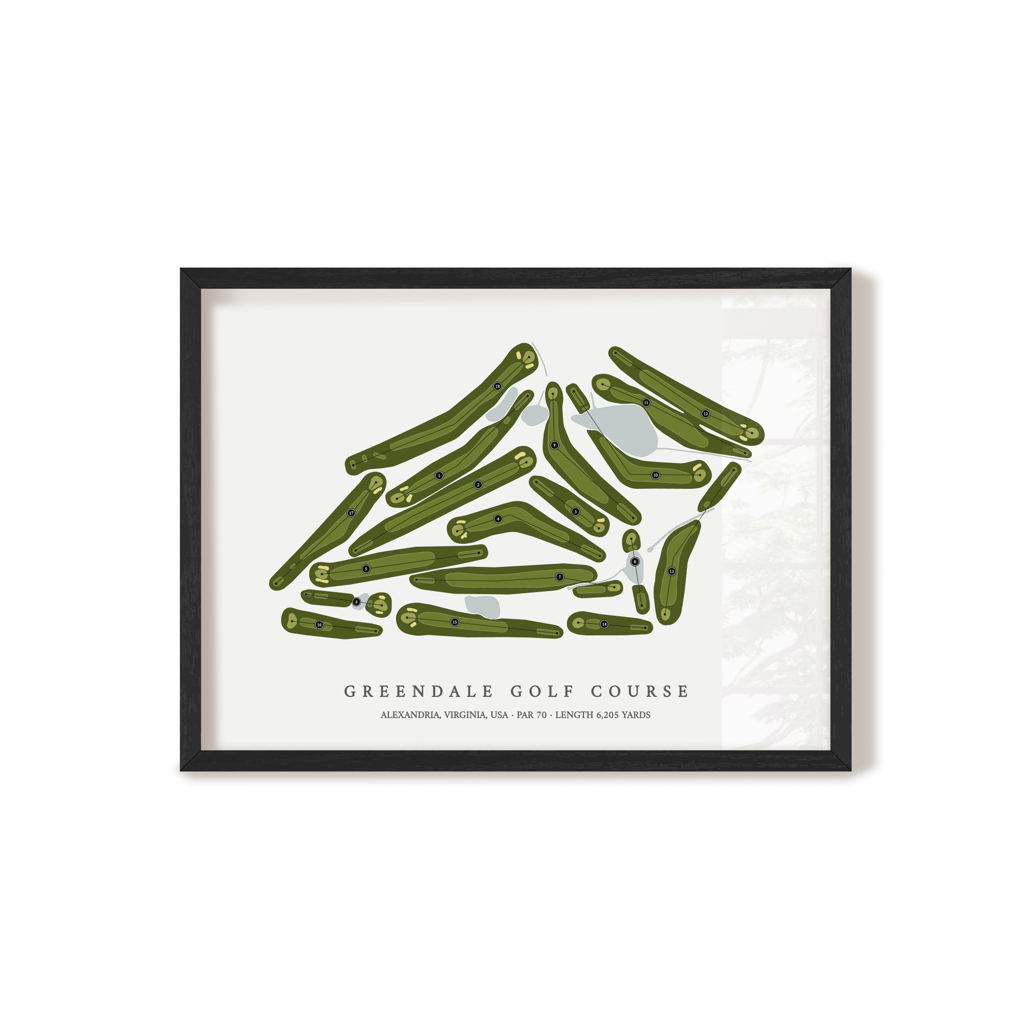 Greendale Golf Course | Golf Course Map | Black Frame