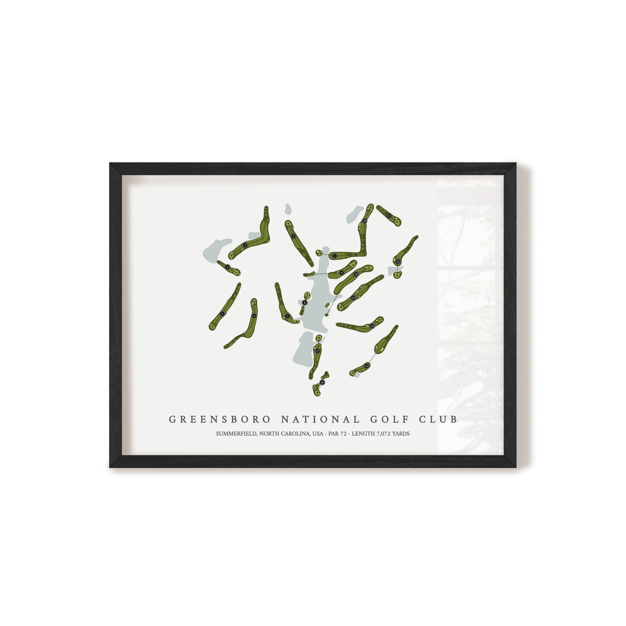 Greensboro National Golf Club | Golf Course Map | Black Frame 