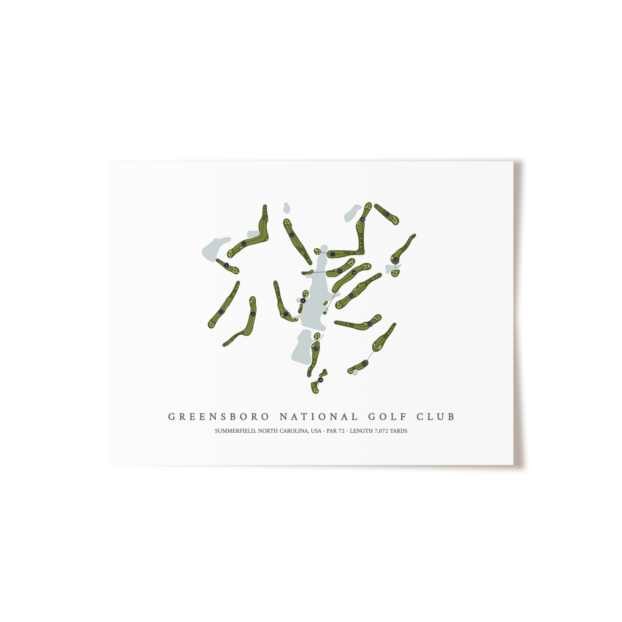 Greensboro National Golf Club | Golf Course Map | Unframed 