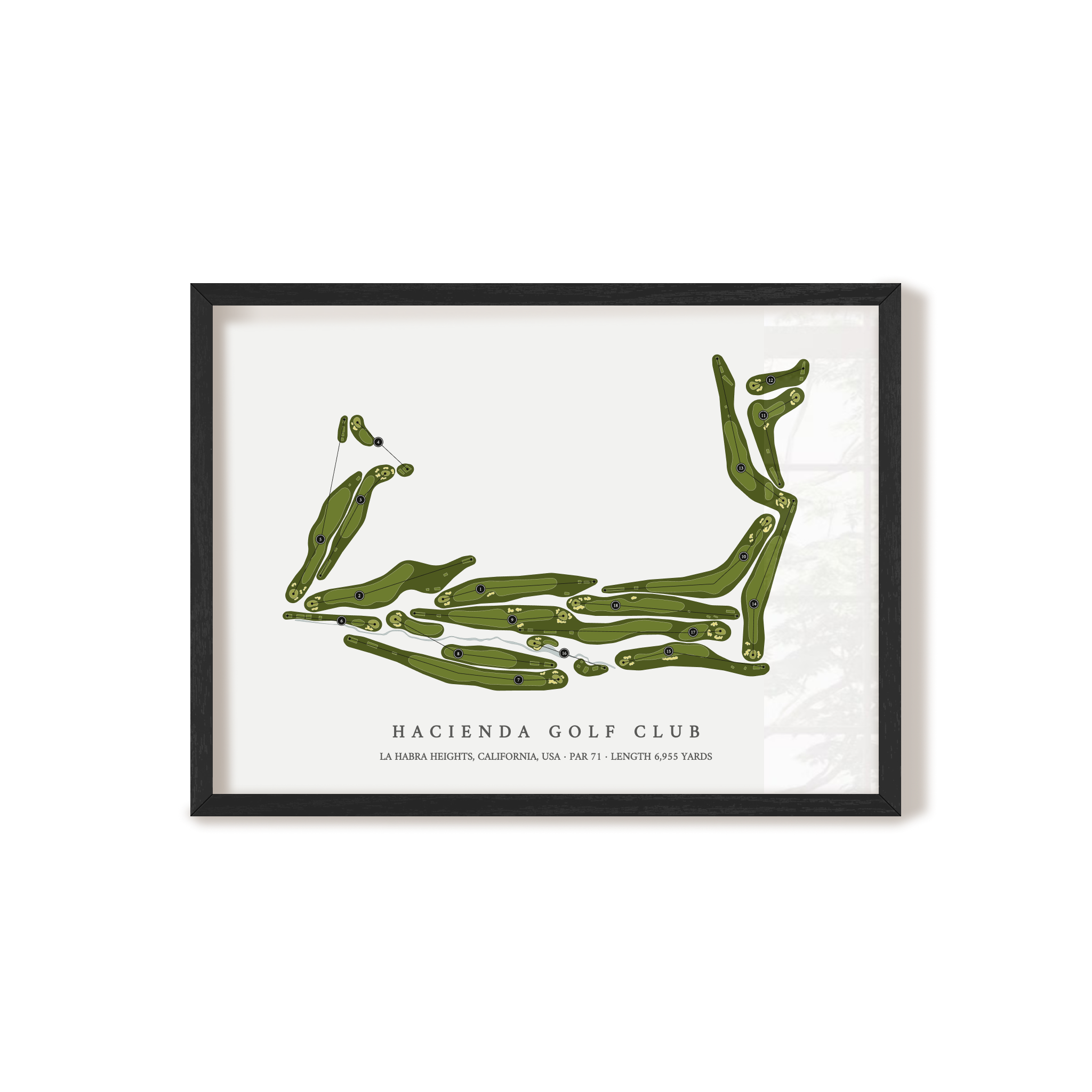 Hacienda Golf Club | Golf Course Map | Black Frame 
